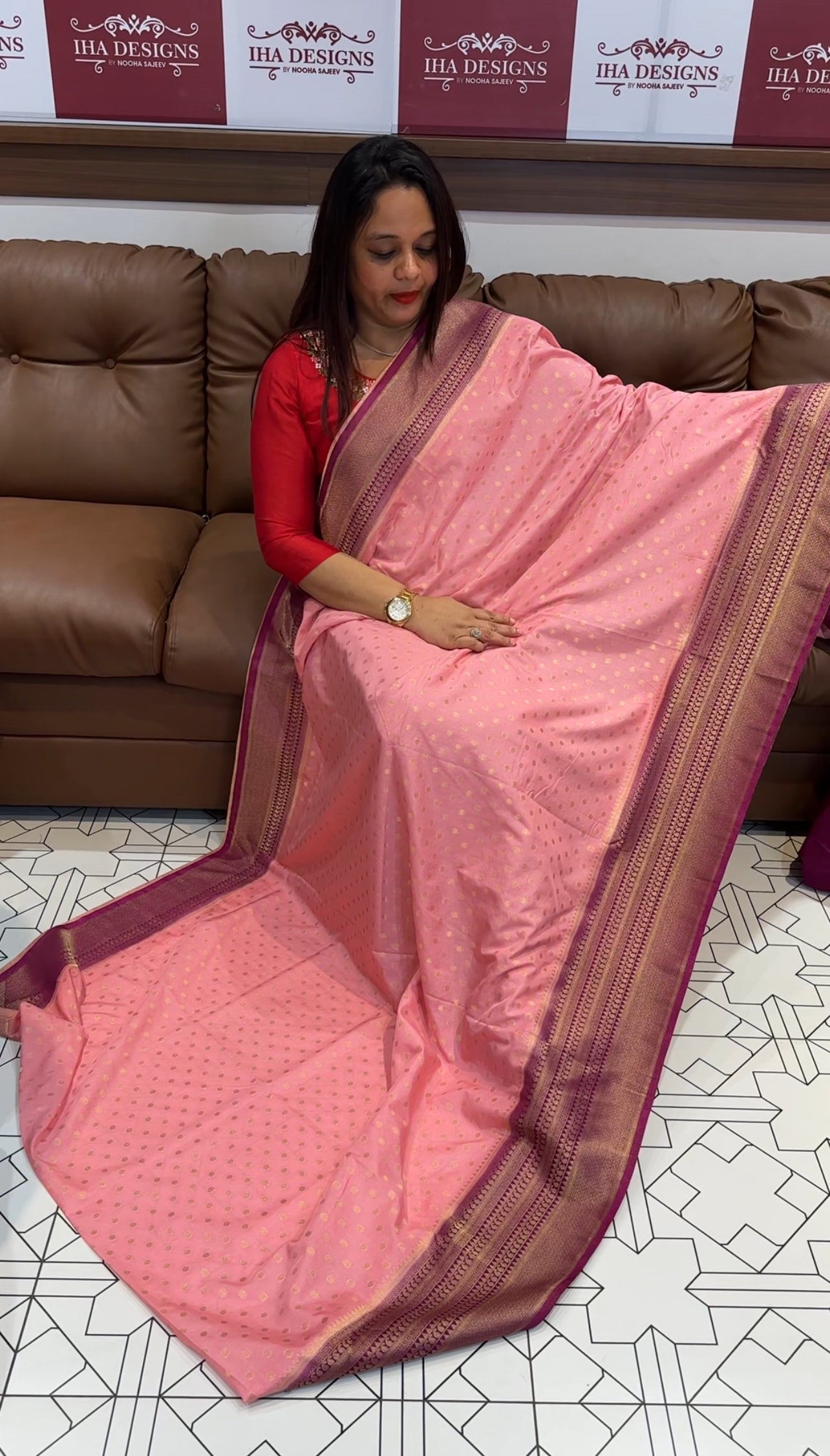 FORWARD SEMI BANARASI SILK SAREES - IHA 9668