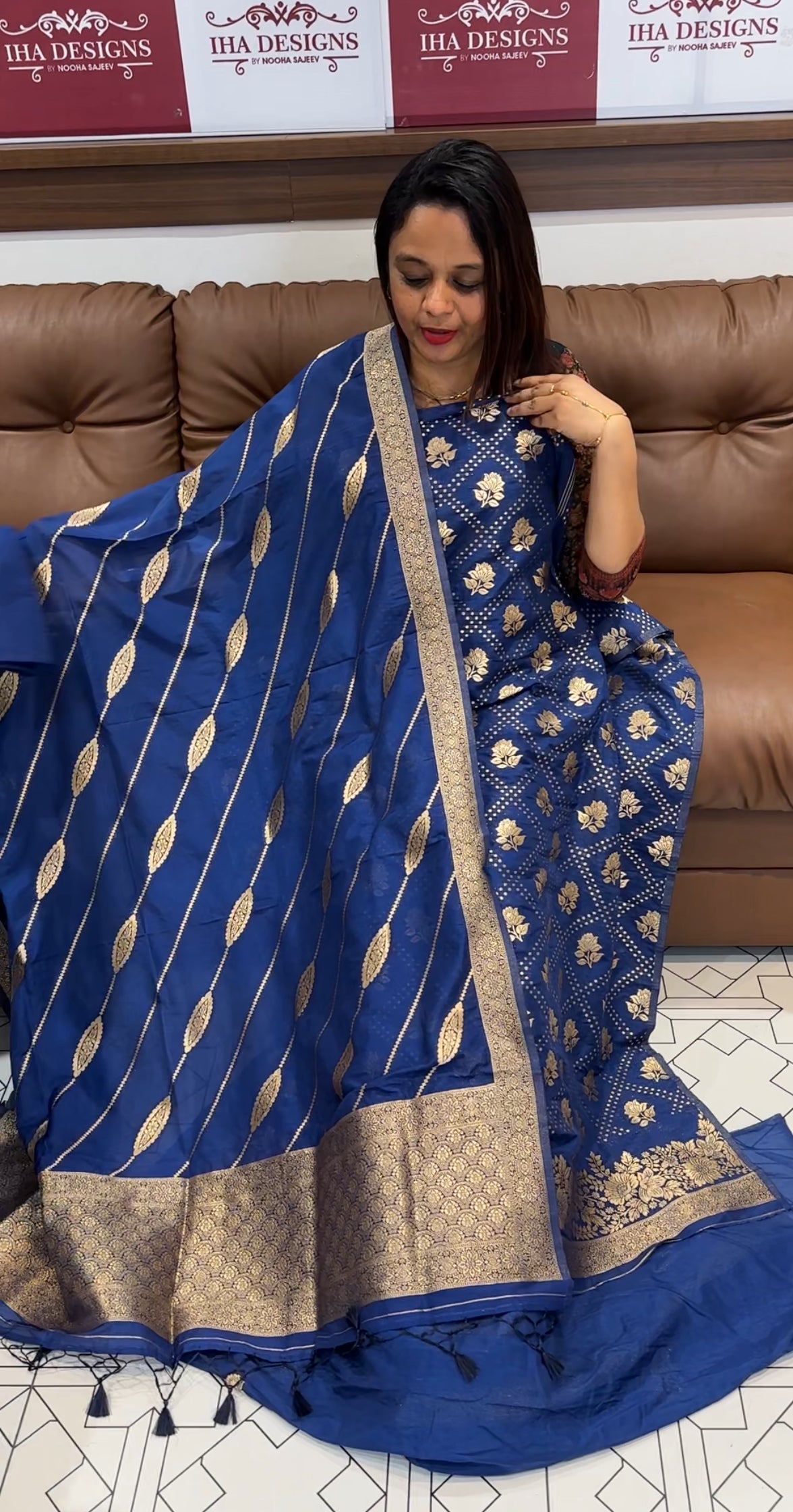 SEMI KATAN UNSTITCHED SALWAR SUITS - IHA 9832
