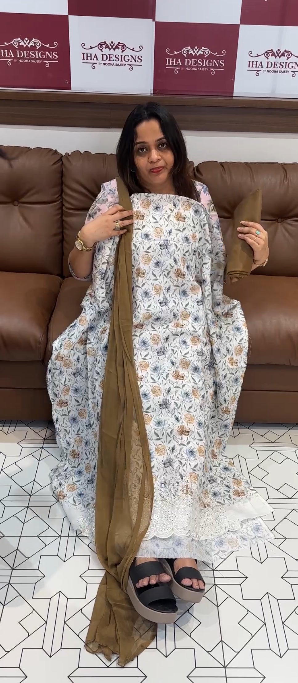 PRINTED UNSTITCHED SALWAR SUITS - IHA 22205