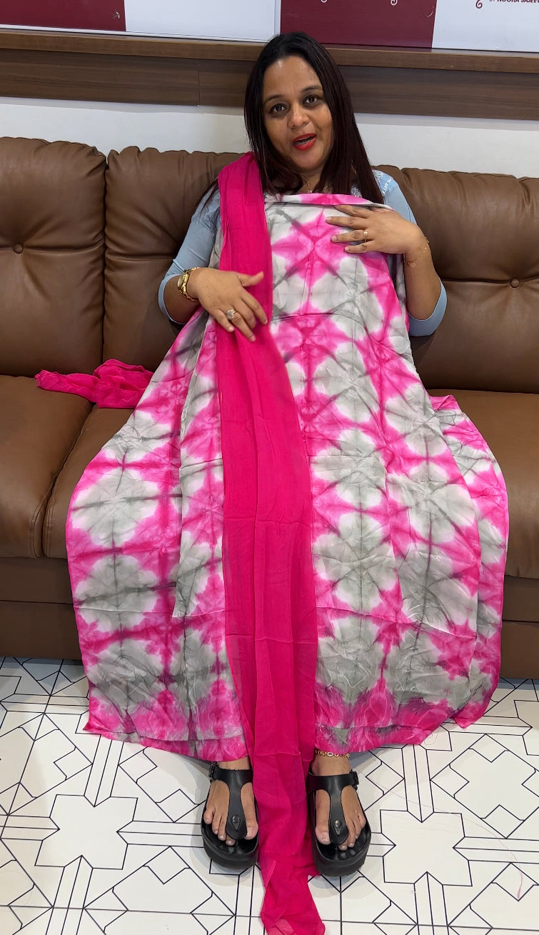 MARBALE DYEING COTTON UNSTITCHED SALWAR SUITS - IHA 8454