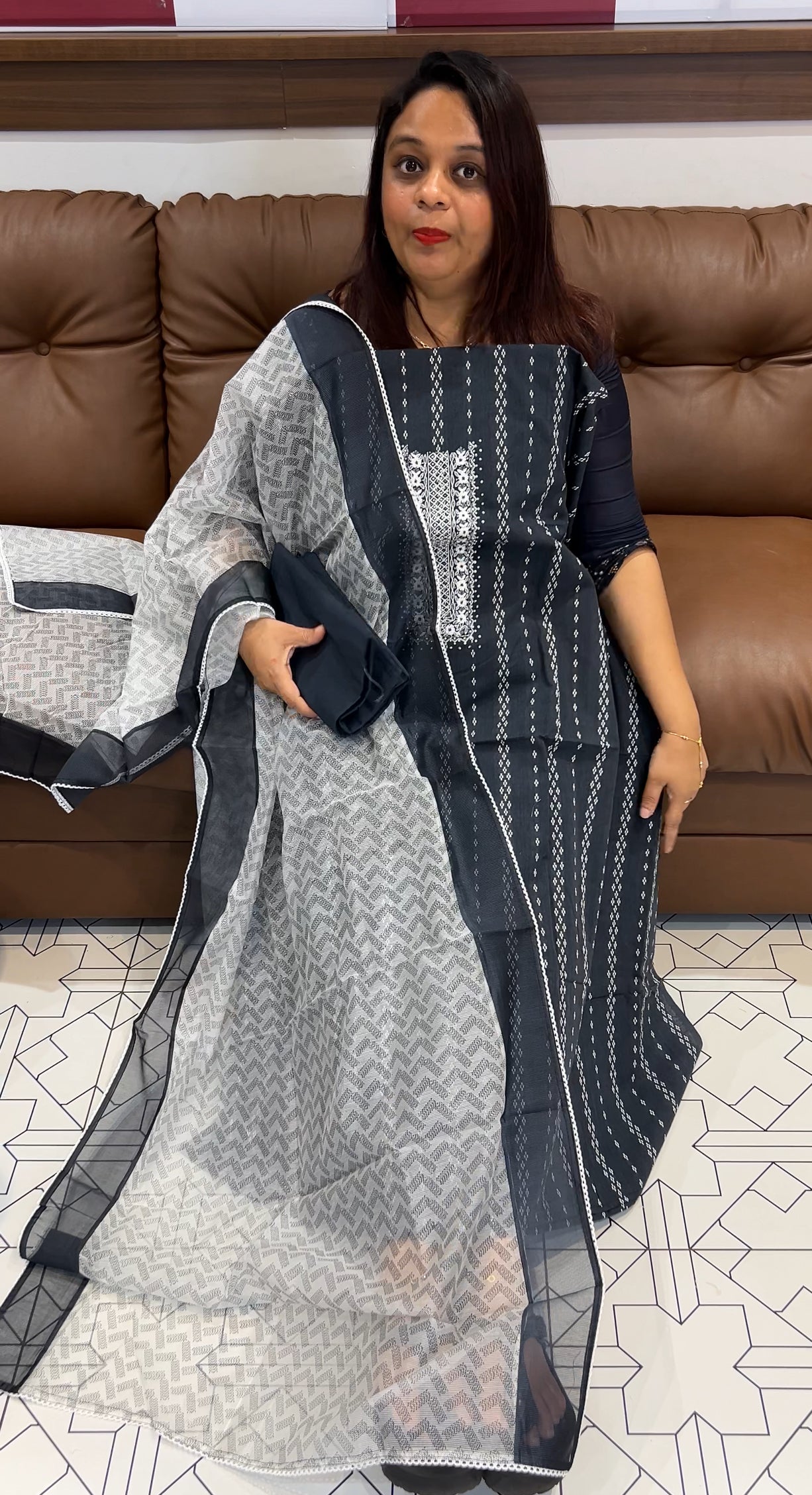 HANDLOOM COTTON UNSTITCHED SALWAR SUITS - IHA 9813