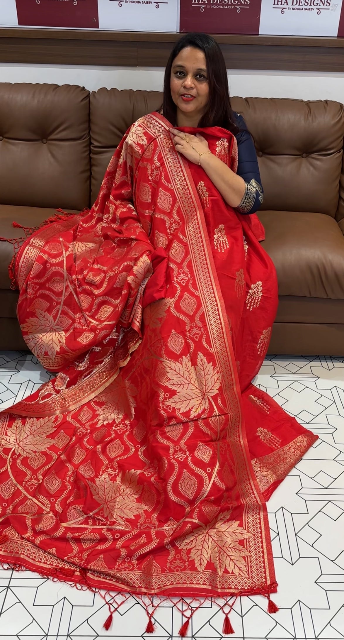 SEMI KATAN UNSTITCHED SALWAR SUITS - IHA 9718