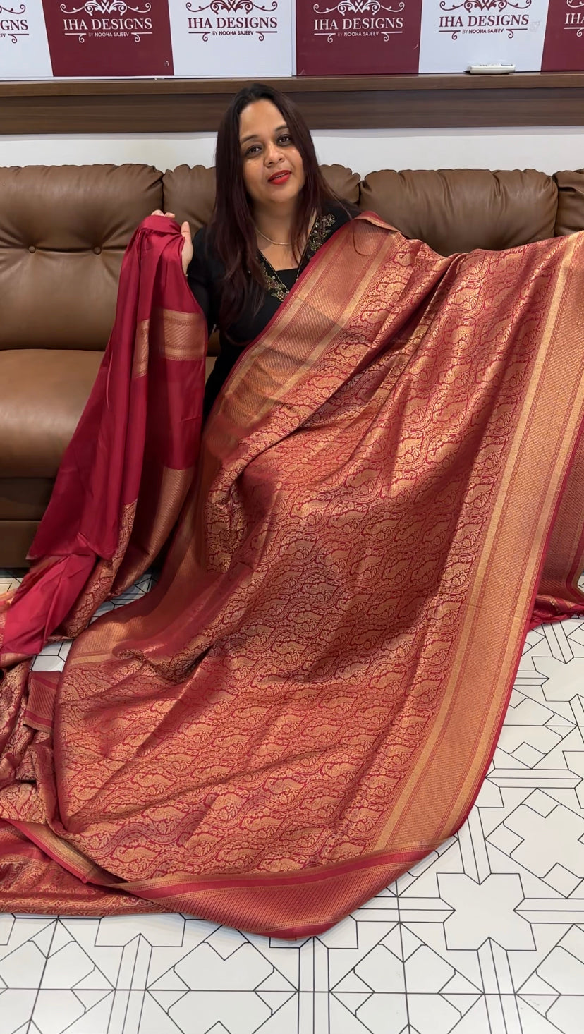 DESIGNER SEMI KATAN BANARASI SILK SAREE - IHA 8175