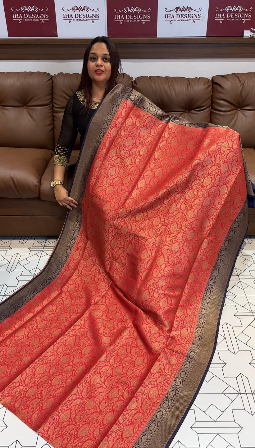 DESIGNER SEMI KATAN SILK SAREES - IHA 8346