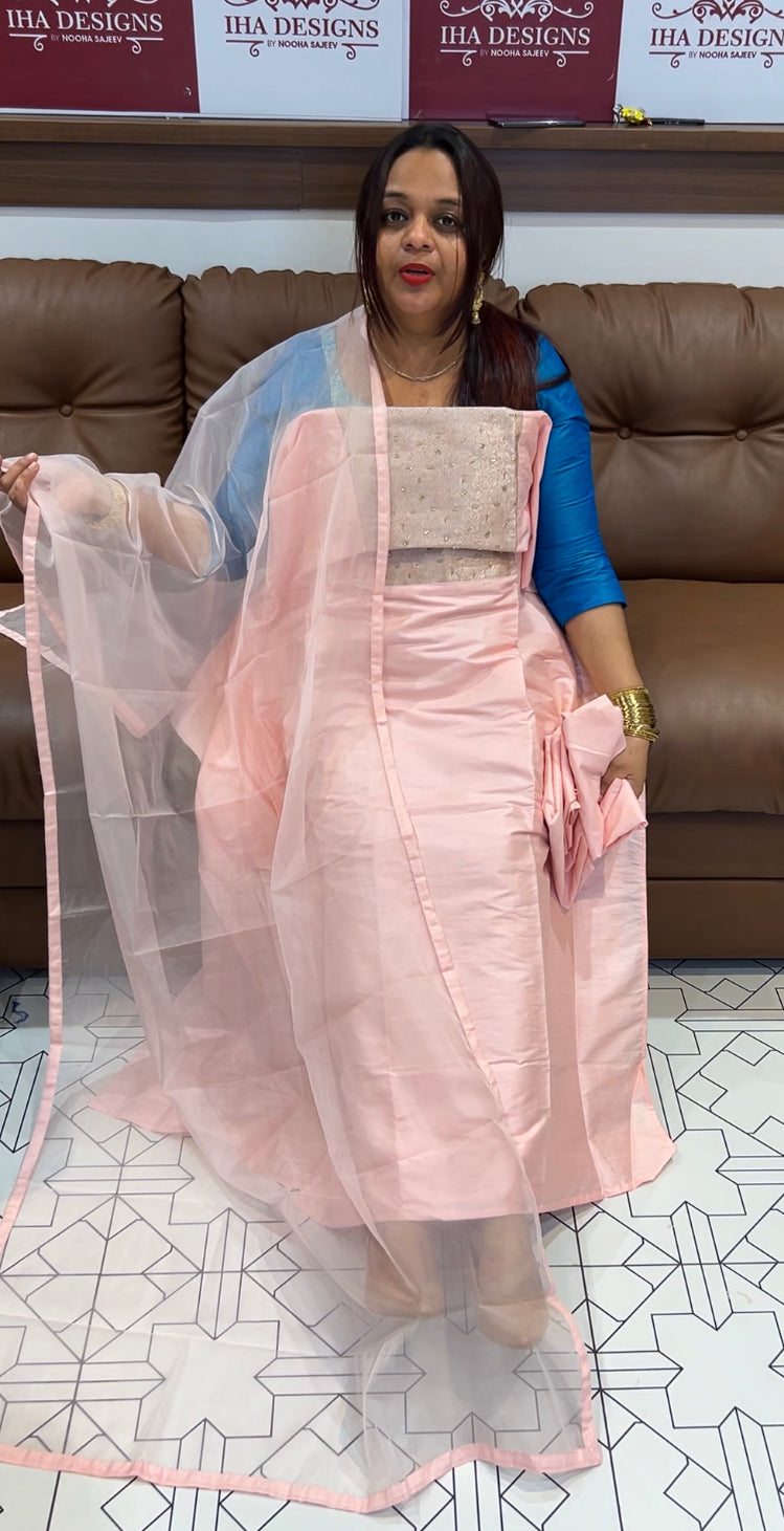BUDGET BUY SILK UNSTITCHED SALWAR SUITS - IHA 8122