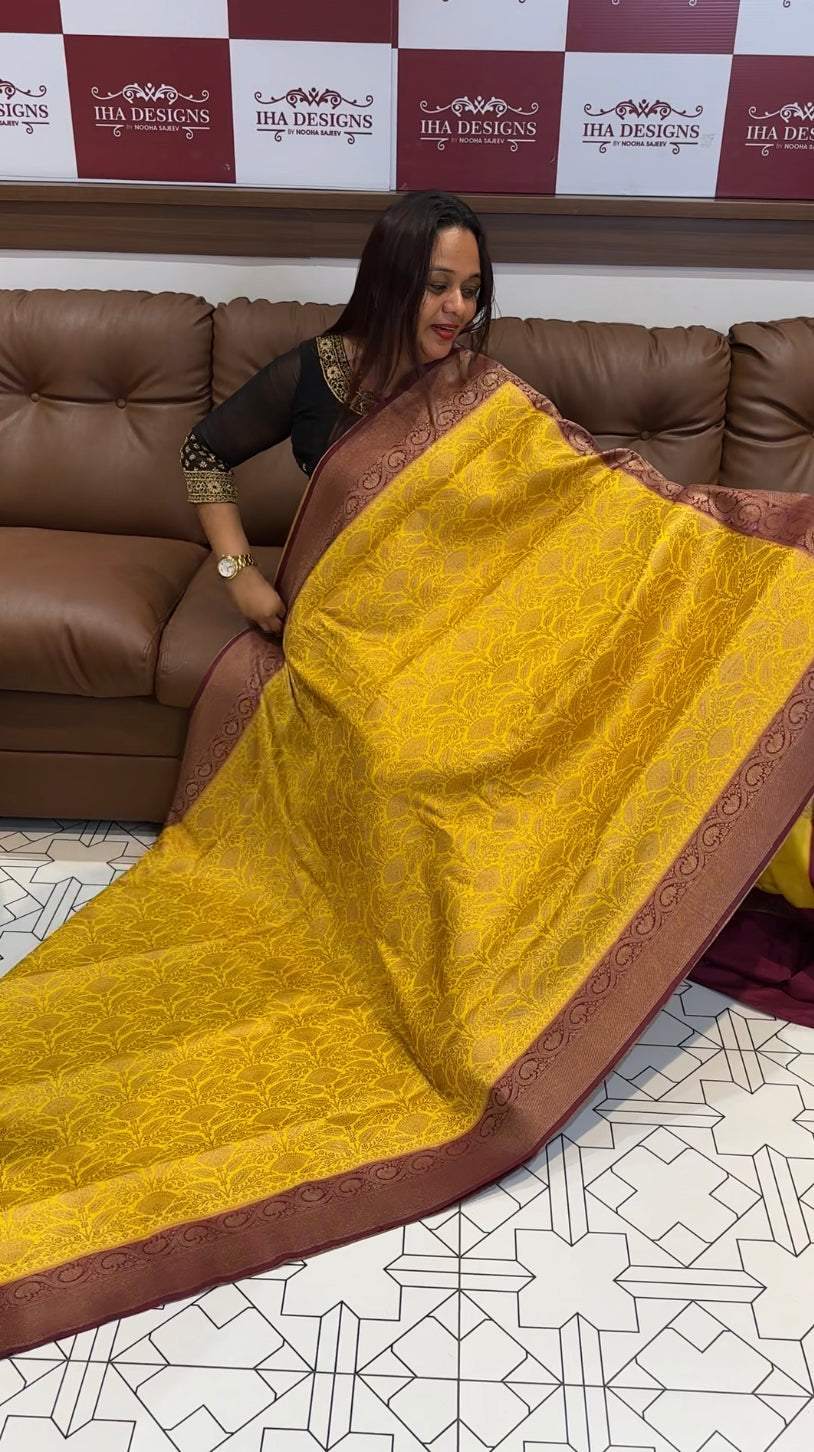 DESIGNER SEMI KATAN SILK SAREES - IHA 8346