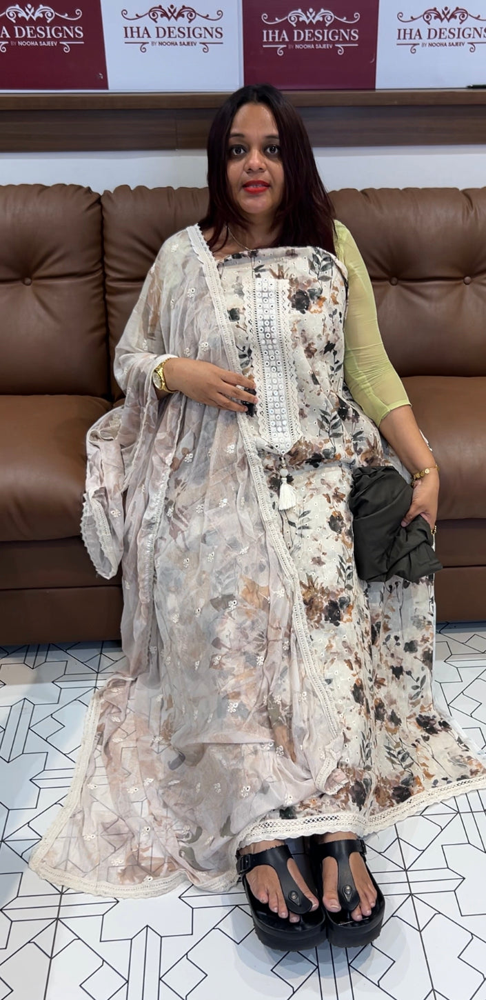 PRINTED COTTON UNSTITCHED SALWAR SUITS - IHA 8080