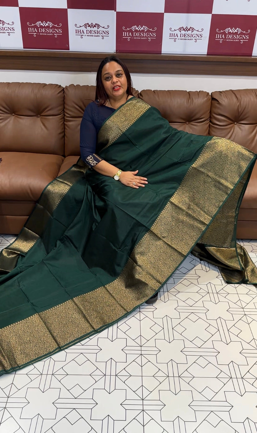 SEMI BANARASI SILK SAREES - IHA 8408