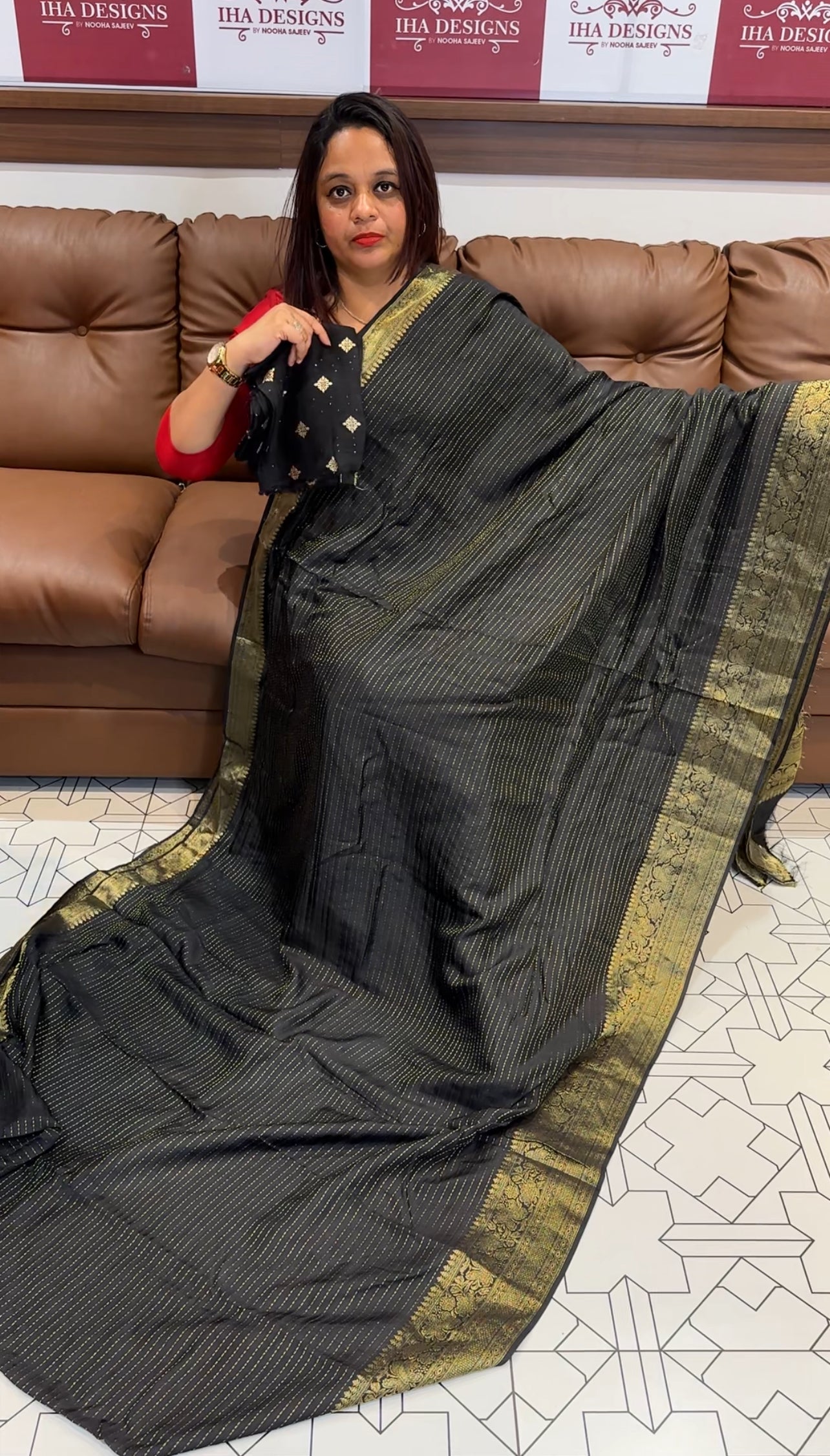 DESIGNER SEMI BANARASI SILK SAREES - IHA 9670
