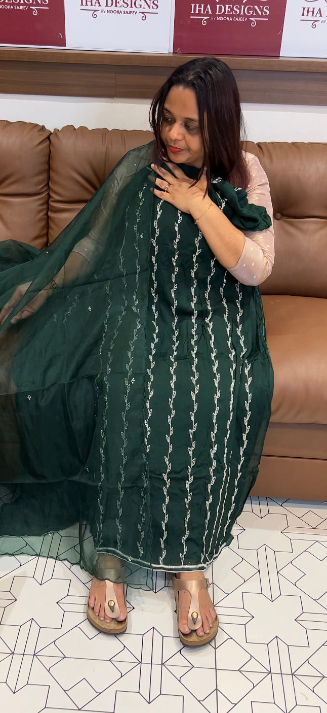 PLATINUM CHIFFON UNSTITCHED SALWAR SUITS - IHA 8252