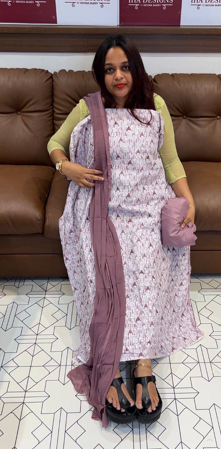 PRINTED COTTON UNSTITCHED SALWAR SUITS - IHA 8081