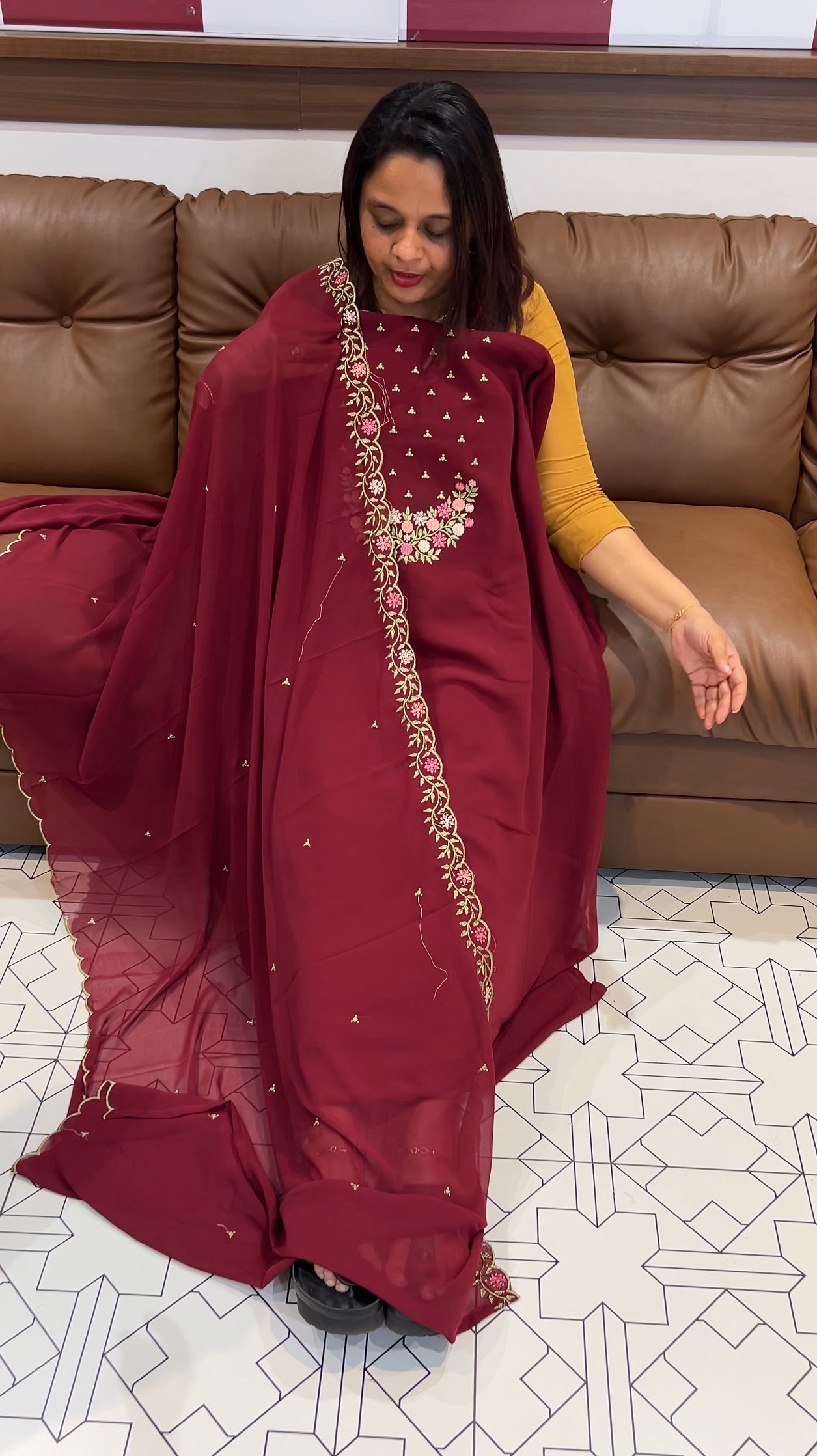 FAUX GEORGETTE UNSTITCHED SALWAR SUITS - IHA 9736