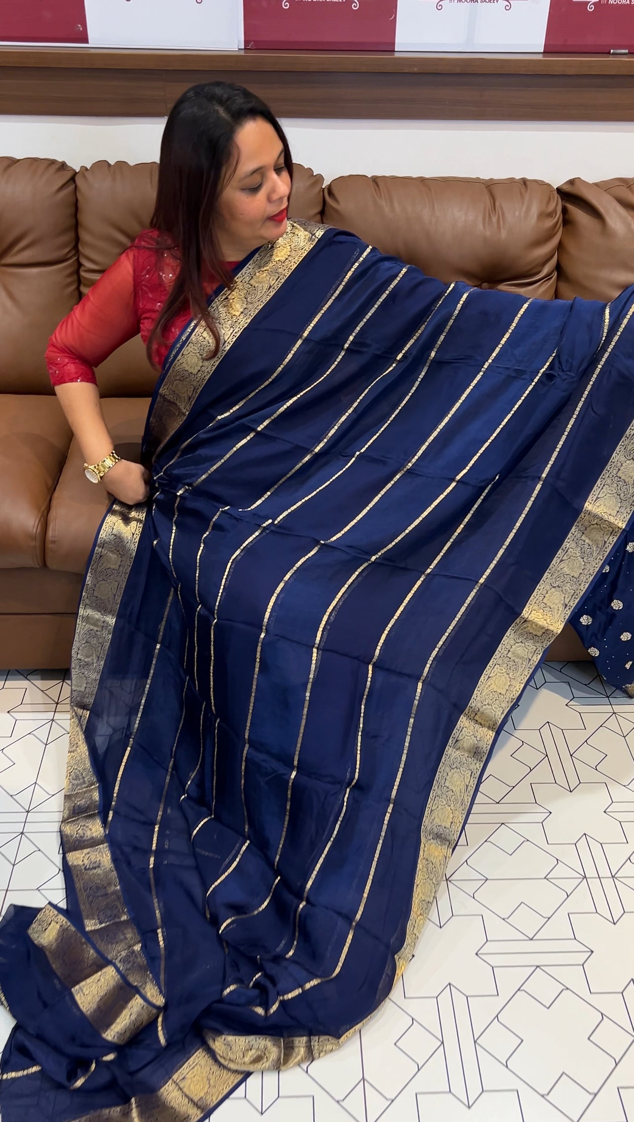 VISCOSE ORGANZA SAREES - IHA 9586