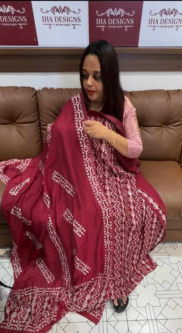 BATIK PRINTED UNSTITCHED SALWAR SUITS - IHA 8198