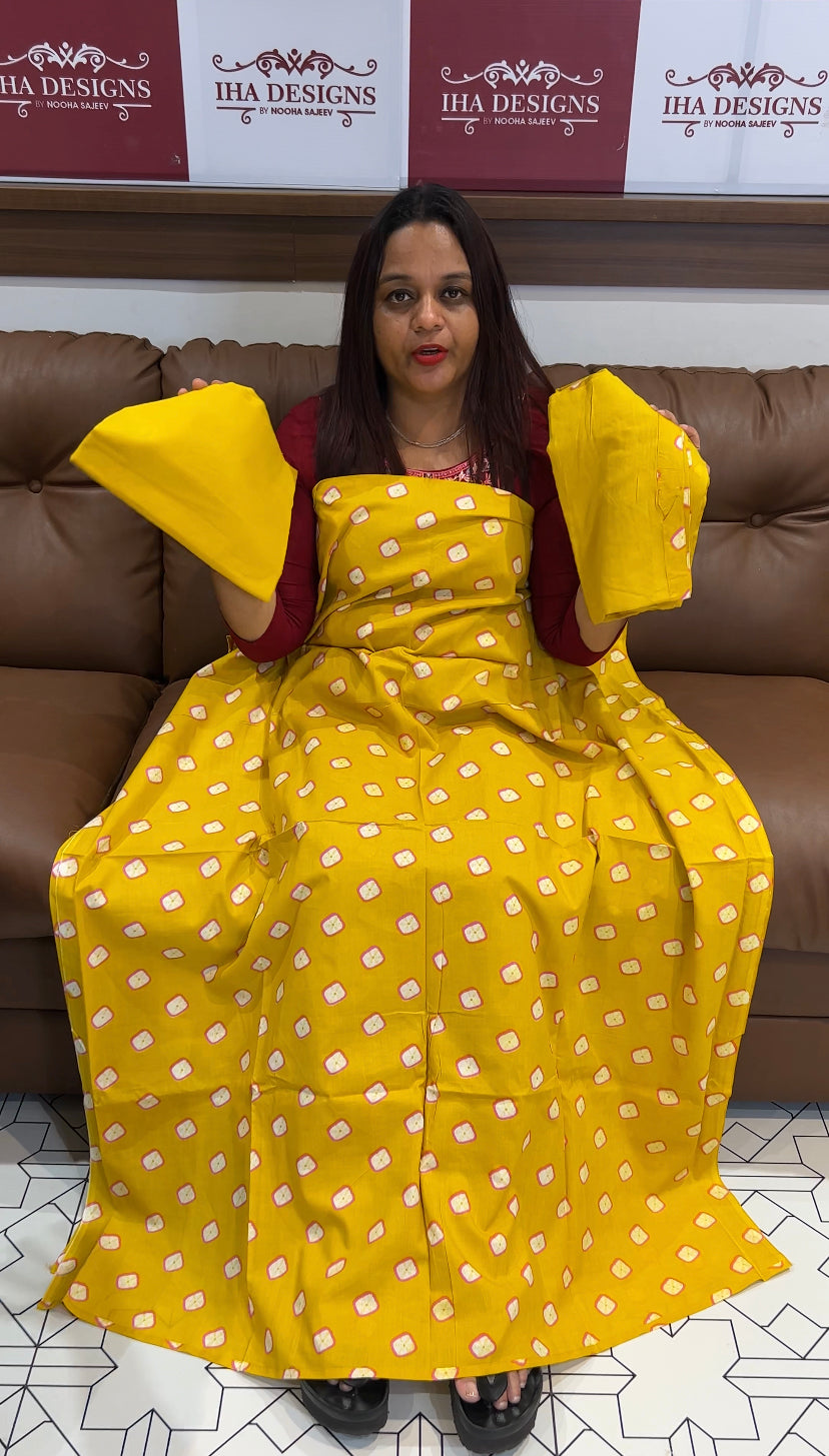 PRINTED COTTON UNSTITCHED SALWAR SUITS - IHA 8333