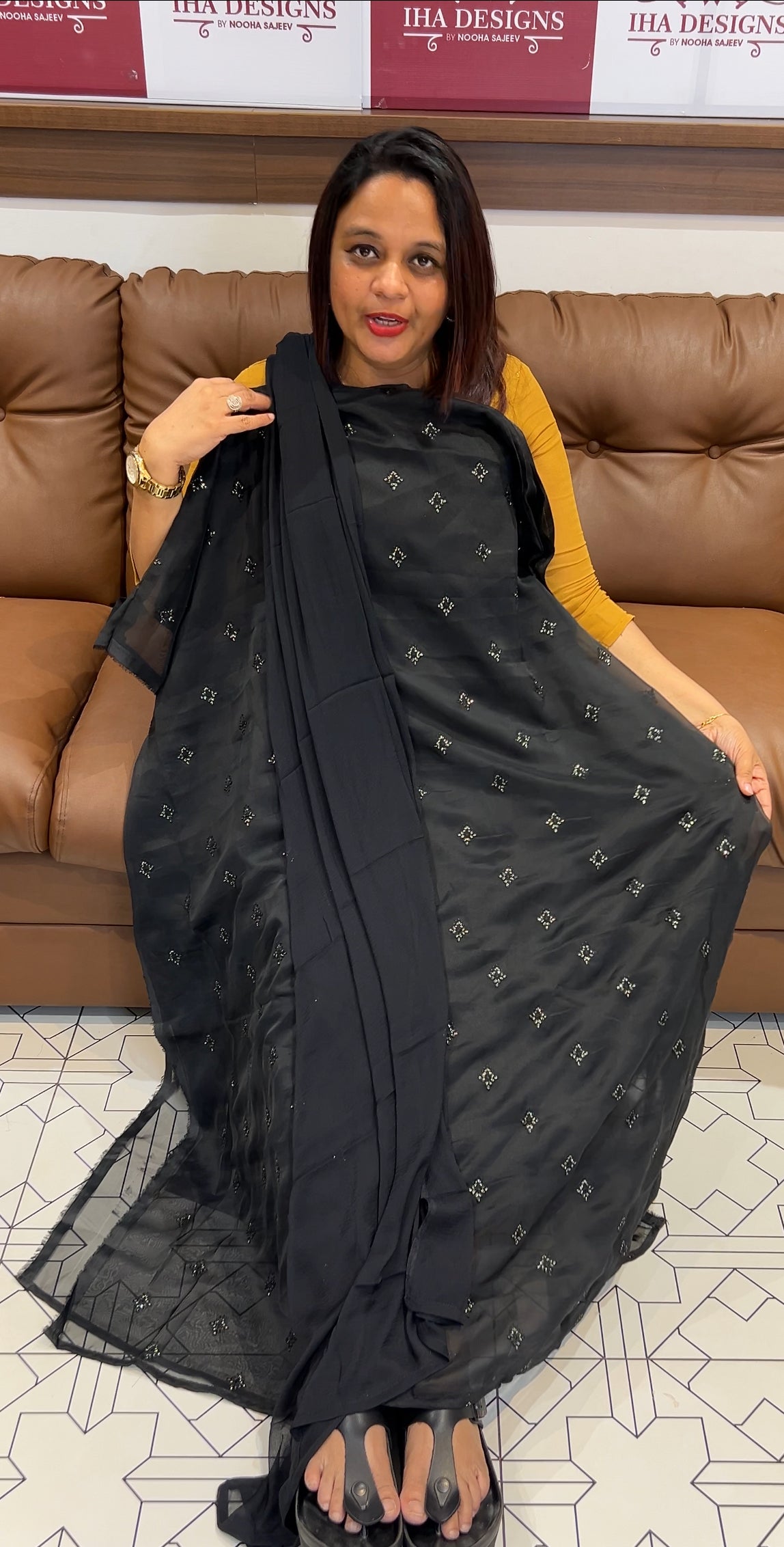 TABBY ORGANZA UNSTITCHED SALWAR SUITS - IHA 9735