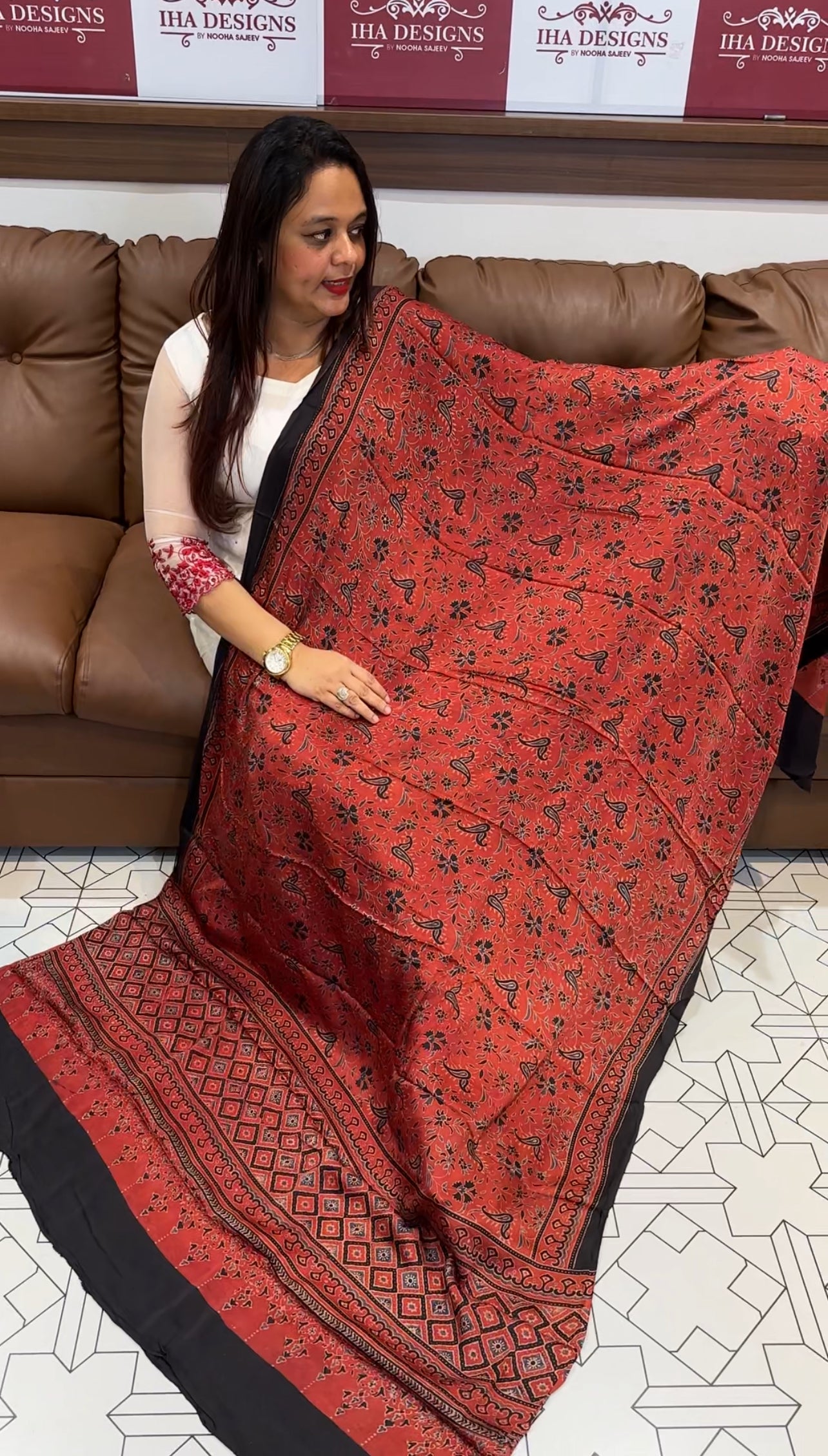 AJRAKH PRINTED MODAL DUPATTA - IHA 9629