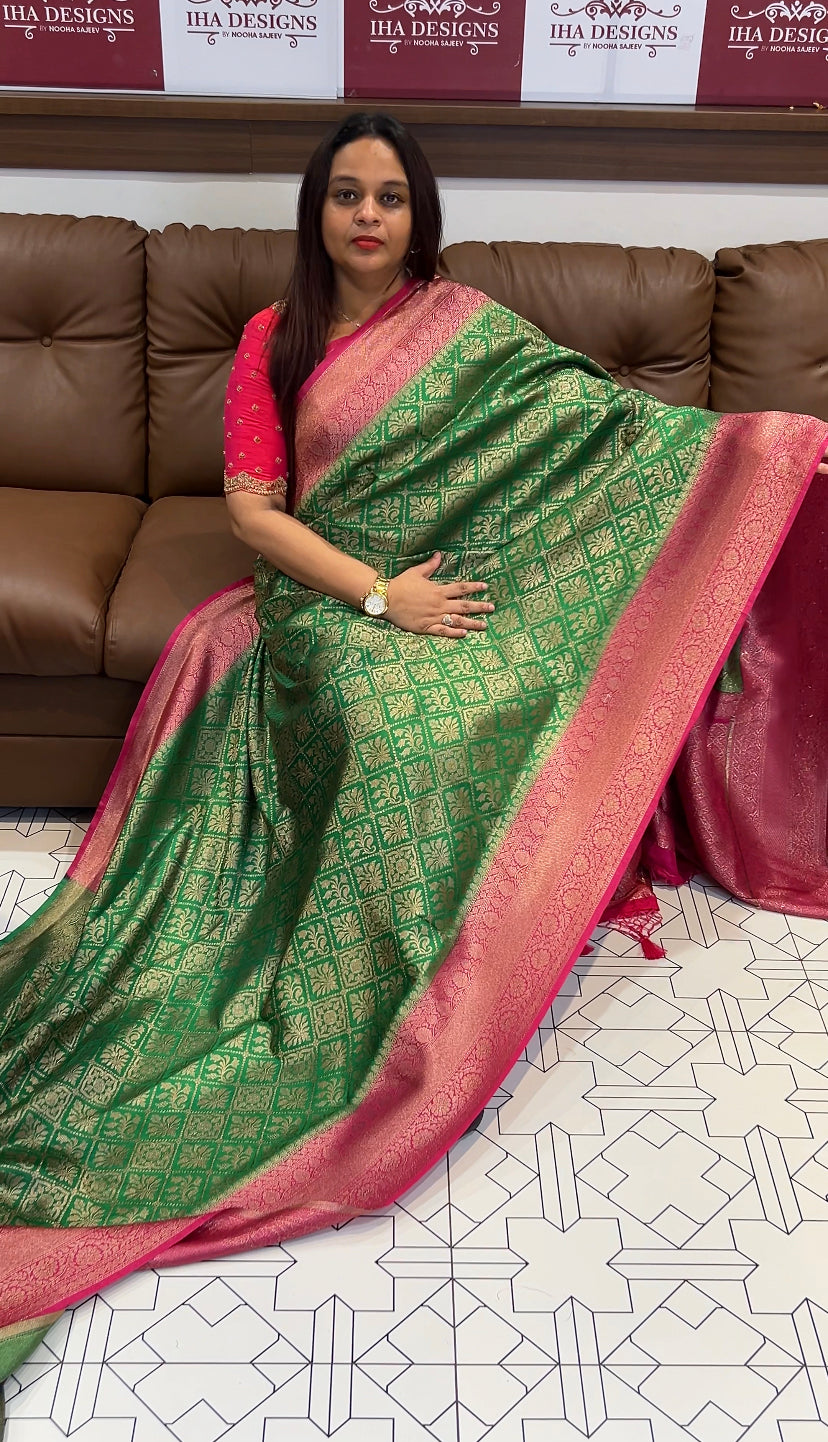 FORWARD SEMI KATAN SILK SAREES - IHA 9828
