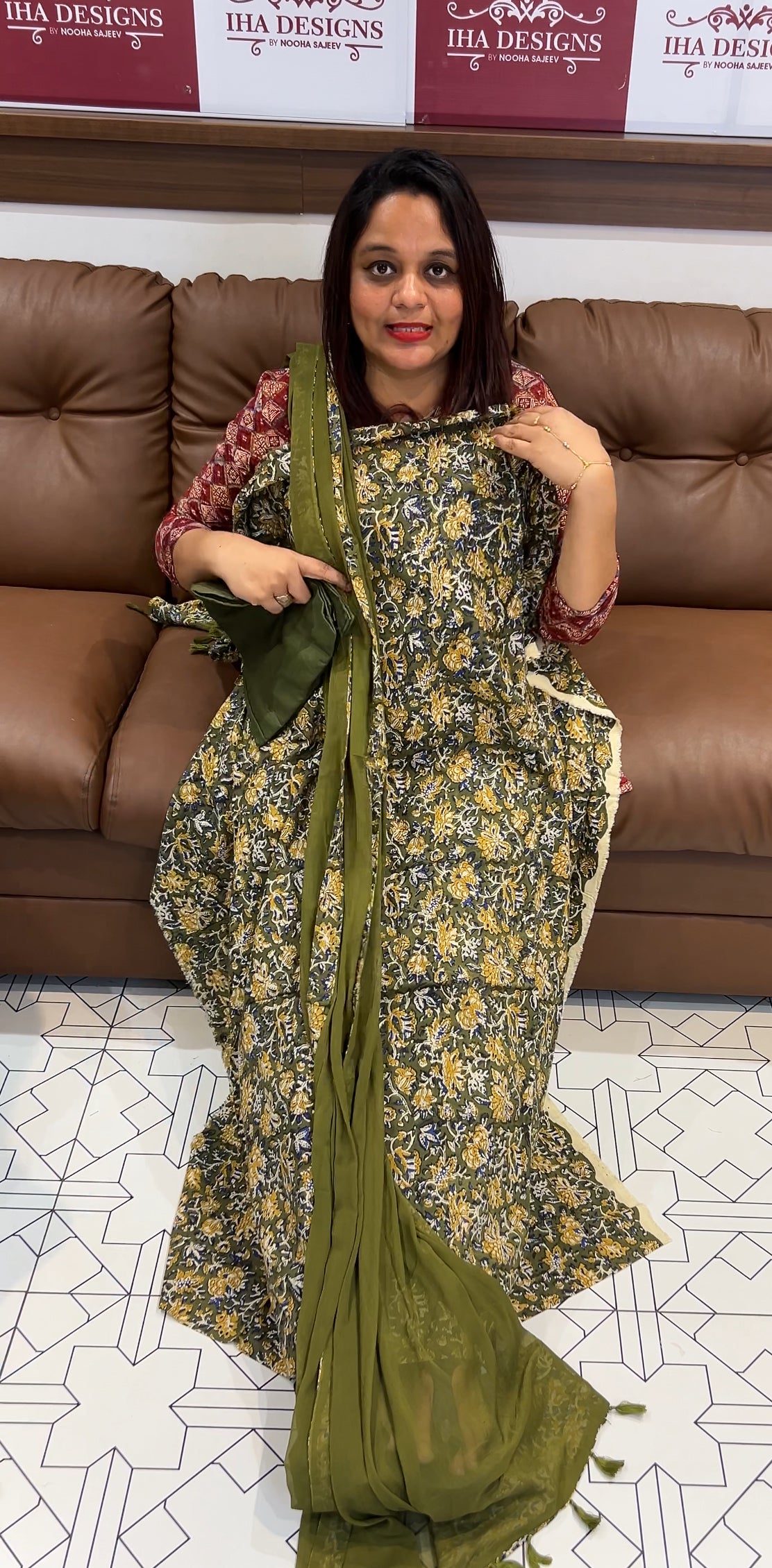 COTTON PRINTED UNSTITCHED SALWAR SUITS - IHA 9688