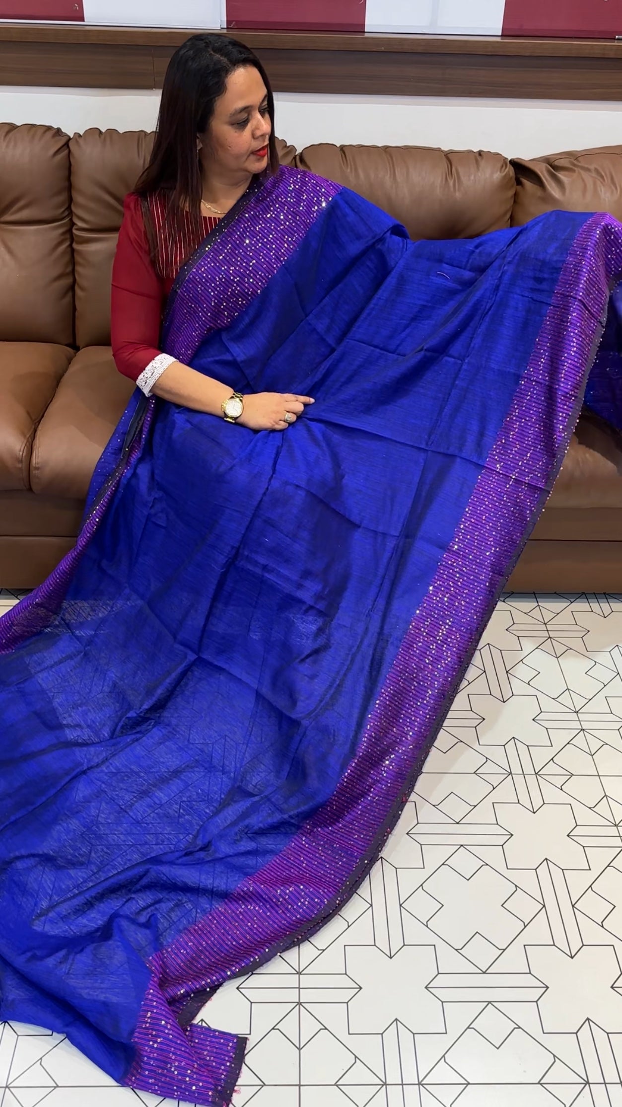 DESIGNER LINEN SILK SAREES - IHA 9773