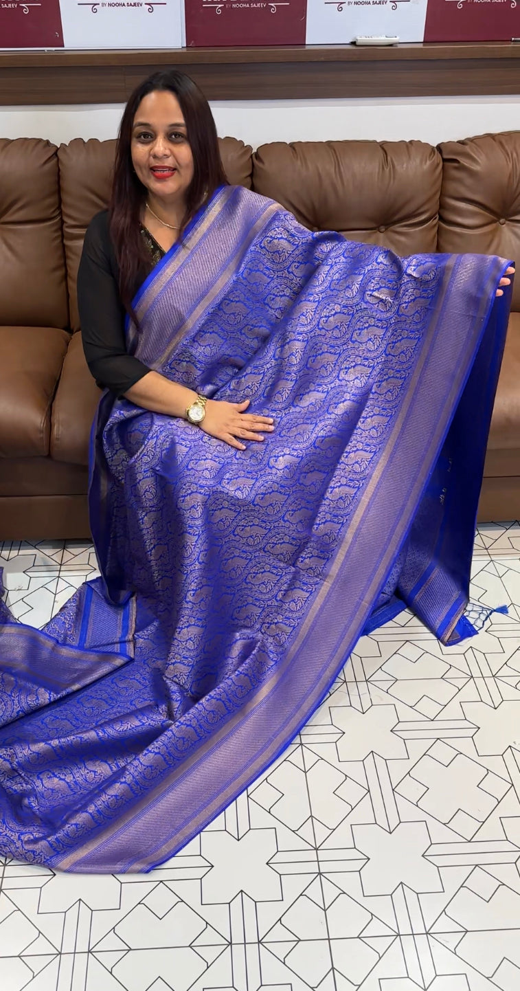 DESIGNER SEMI KATAN BANARASI SILK SAREE - IHA 8175