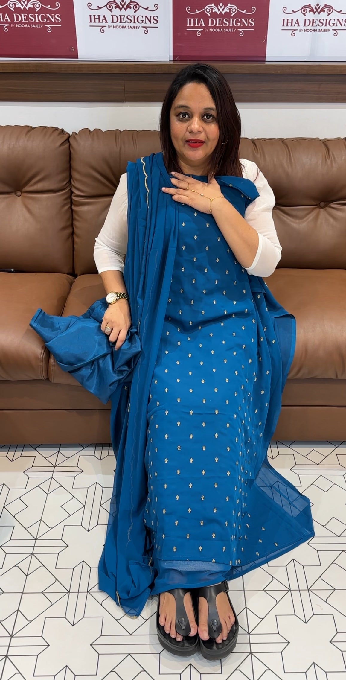 FAUX GEORGETTE UNSTITCHED SALWAR SUIT - IHA 9592