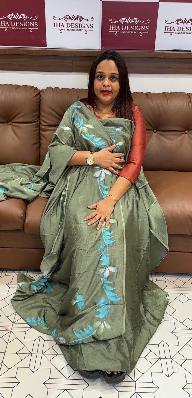 BUDGET BUY HAND PAINTED UNSTITCHED SALWAR SUITS - IHA 8155