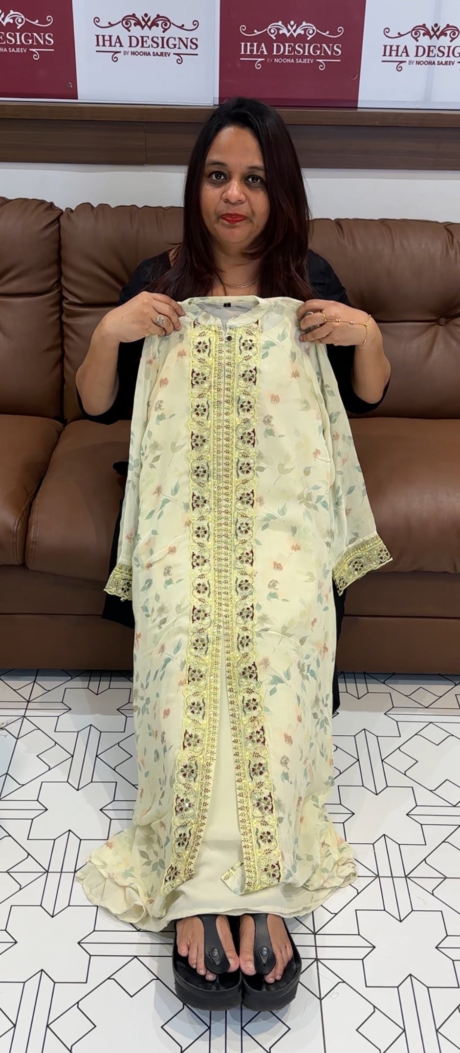 DESIGNER ALINE TOP AND LONG JACKET - IHA 9649