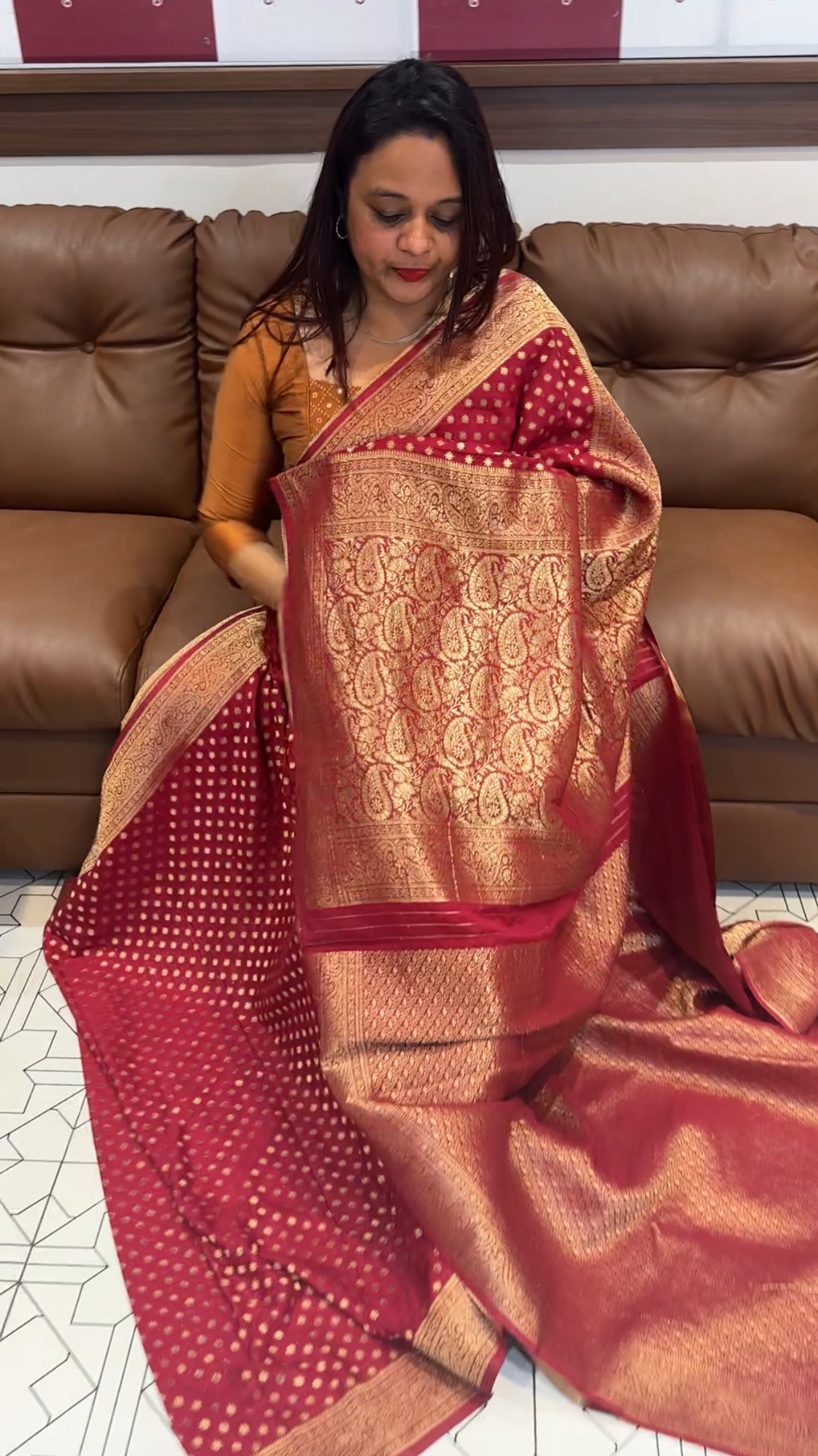FORWARD GEORGETTE BANARASI SILK SAREES - IHA 9612