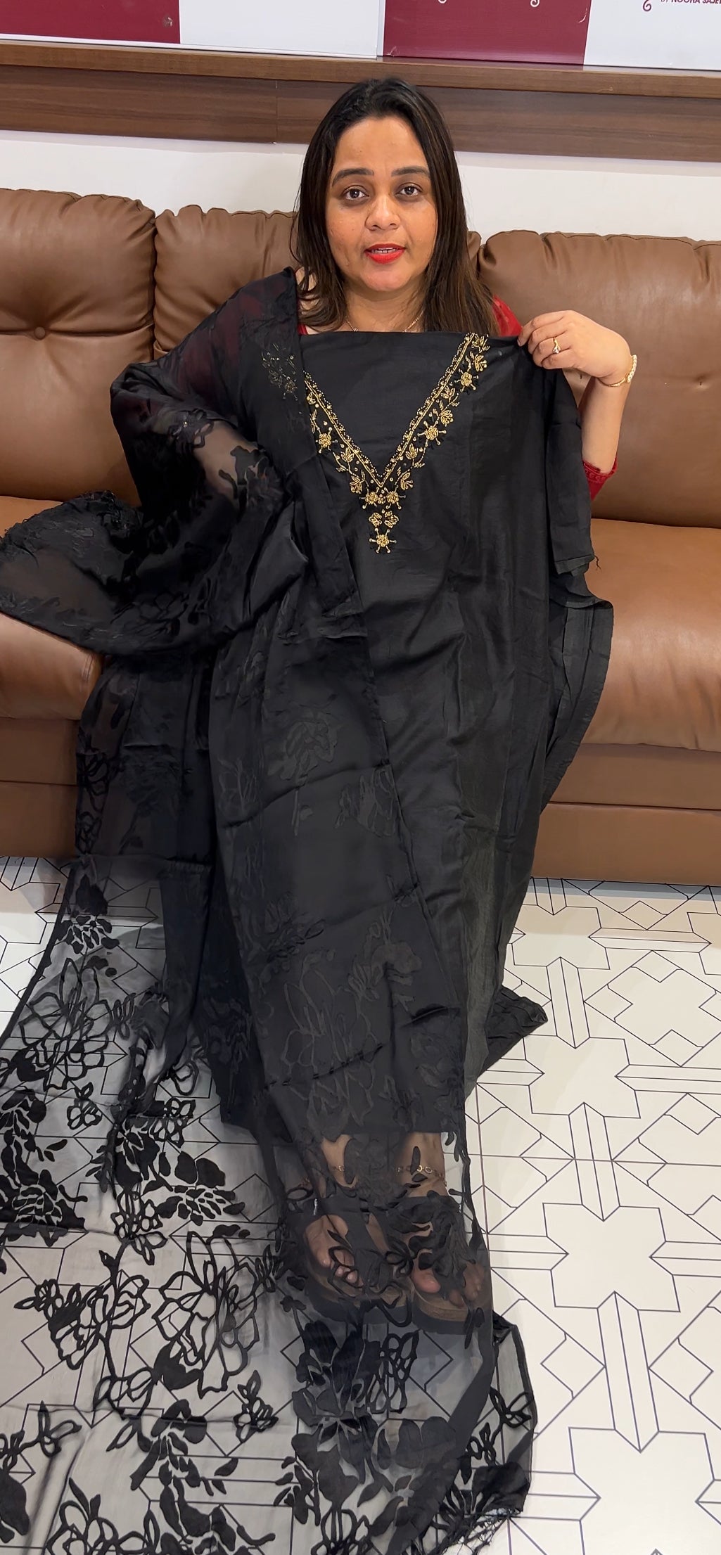 SEMI RAW SILK UNSTITCHED SALWAR SUITS - IHA 22721
