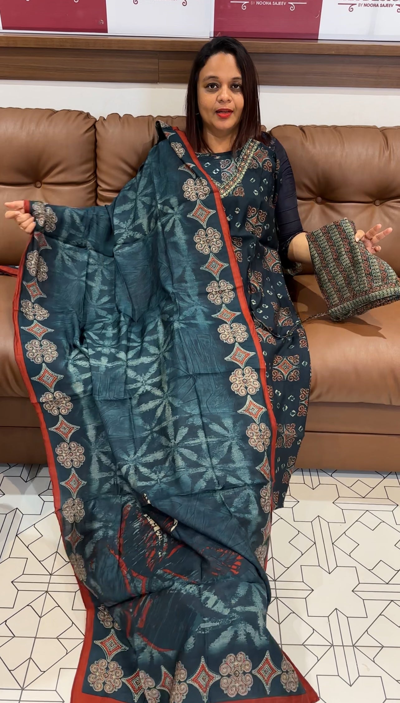 PRINTED MODAL TOP BOTTOM AND DUPATTA - IHA 9866