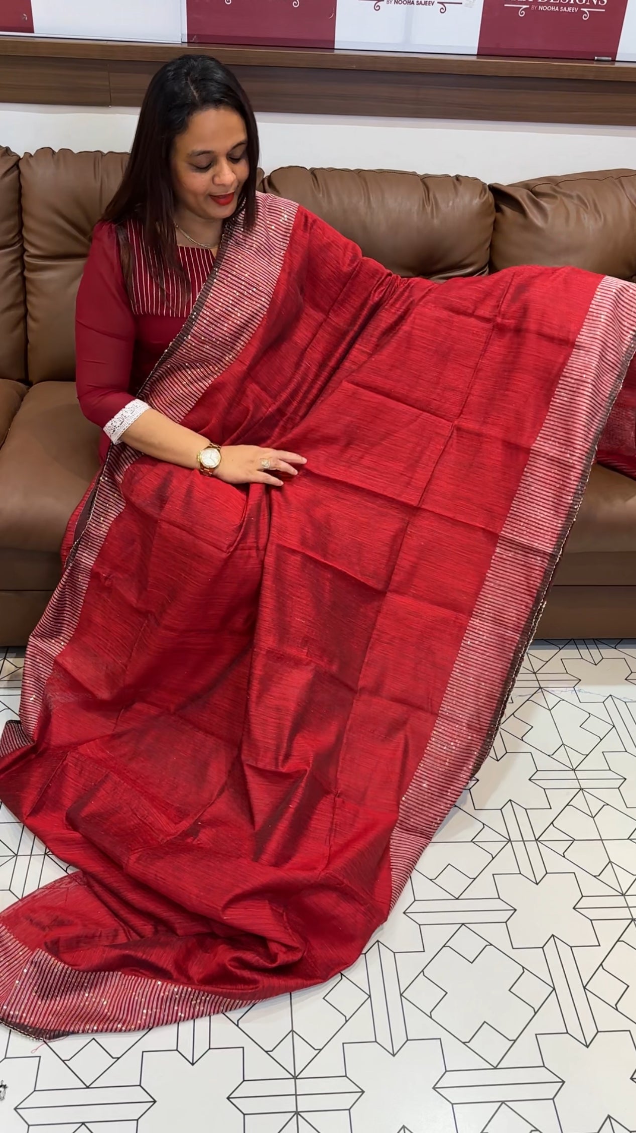 DESIGNER LINEN SILK SAREES - IHA 9773