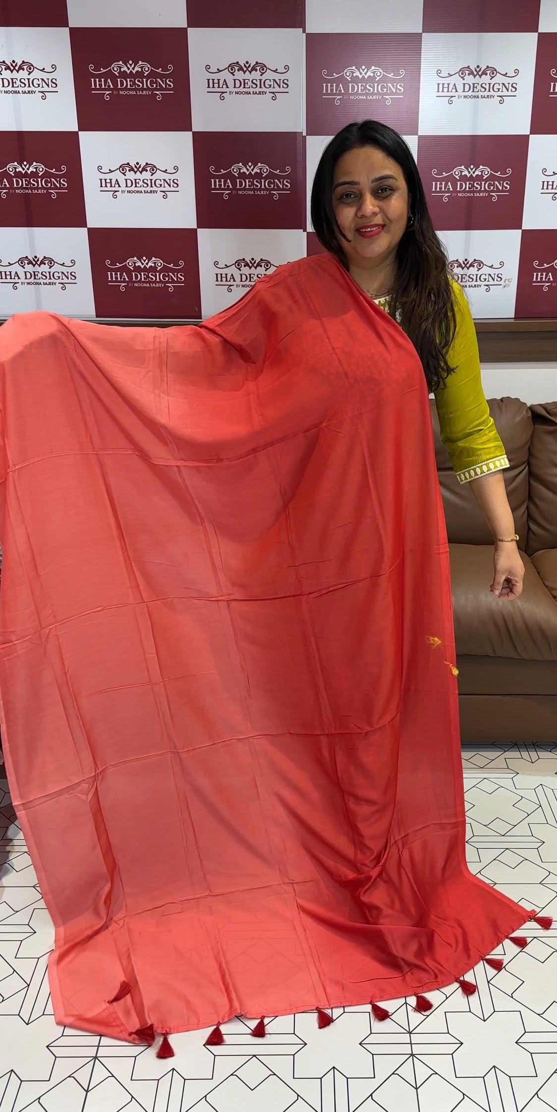 DOUBLE DYED MODAL SILK DUPATTA - IHA 20398