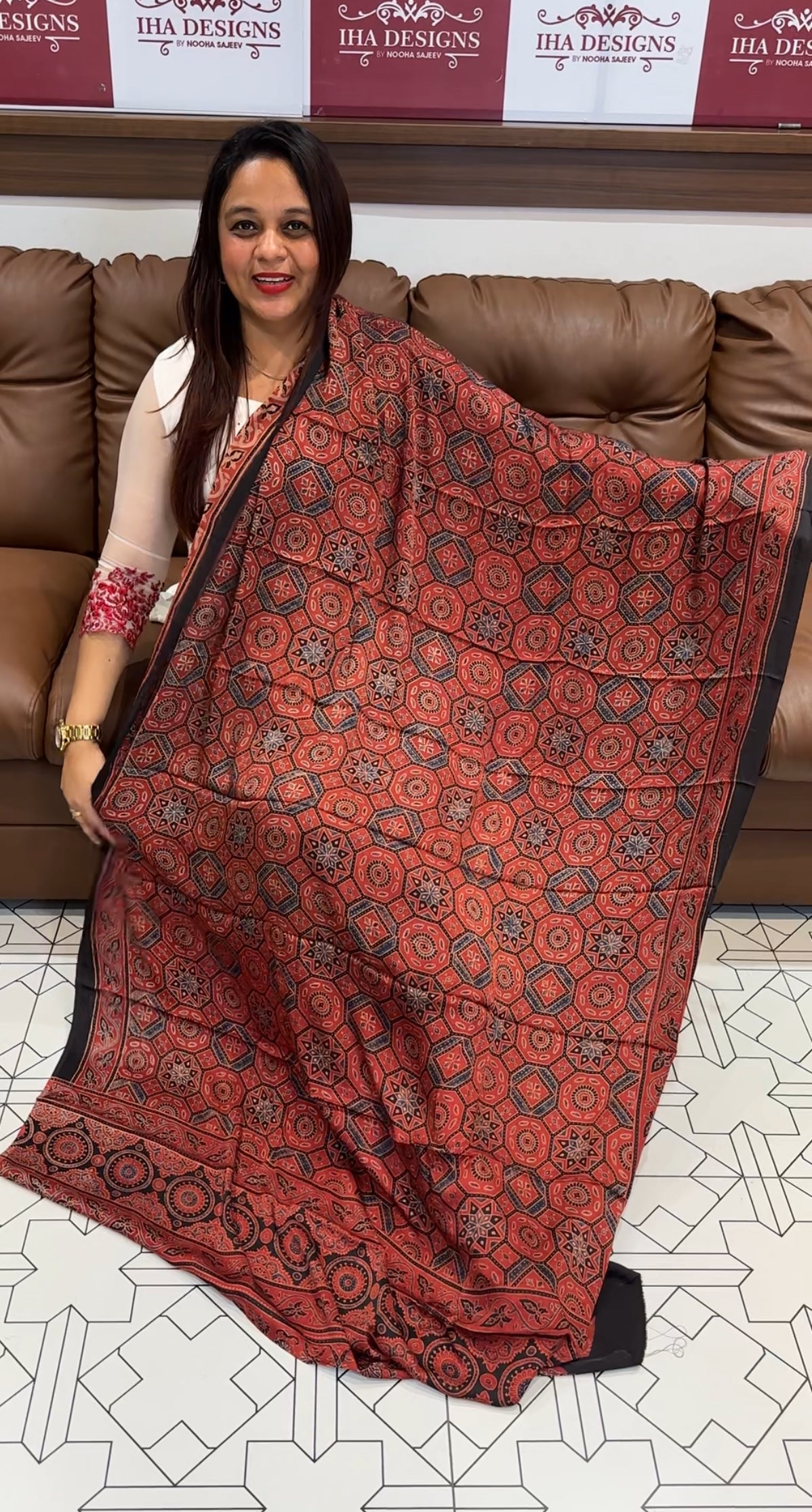 AJRAKH PRINTED MODAL DUPATTA - IHA 9629