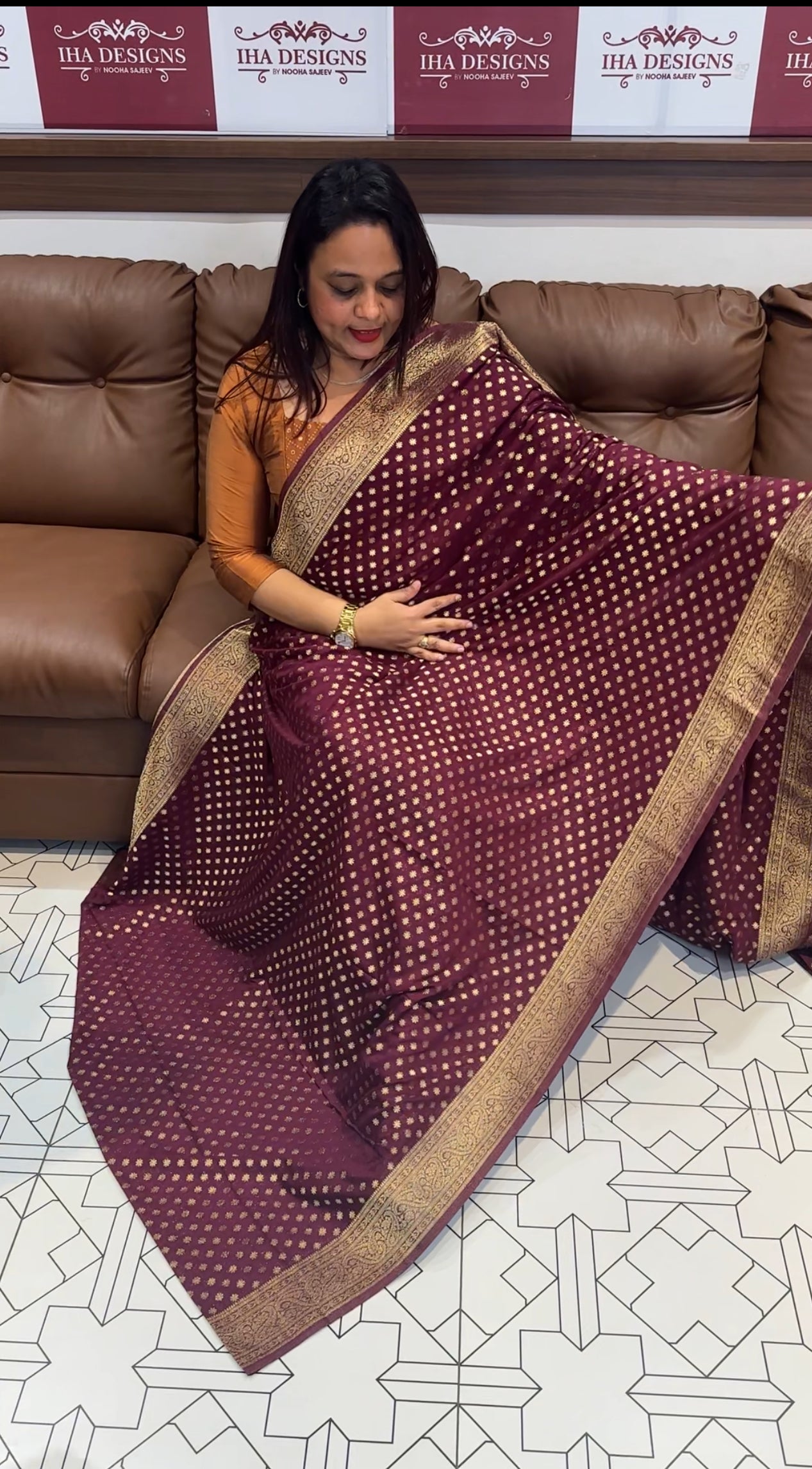 FORWARD GEORGETTE BANARASI SILK SAREES - IHA 9612