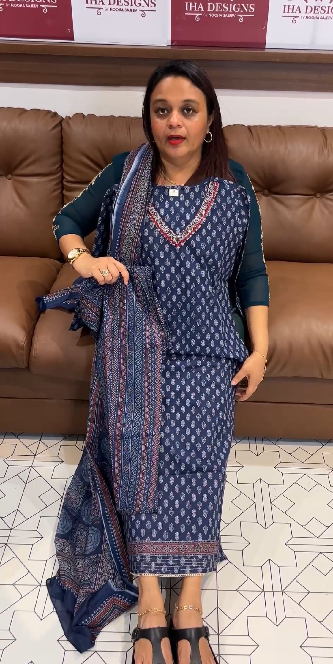 BUDGET BUY PRINTED COTTON TOP , BOTTOM AND DUPATTA - IHA 9759