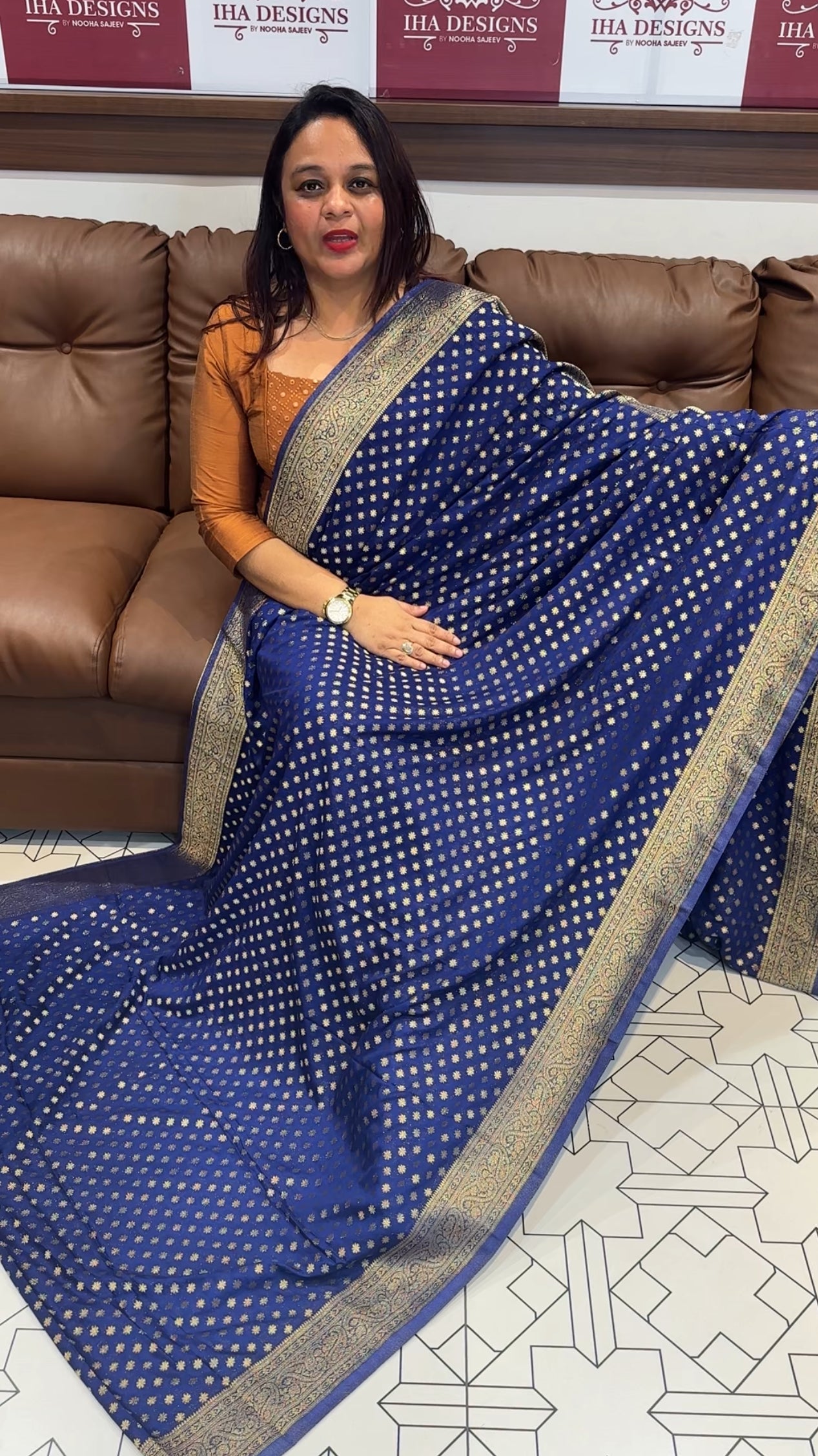 FORWARD GEORGETTE BANARASI SILK SAREES - IHA 9612