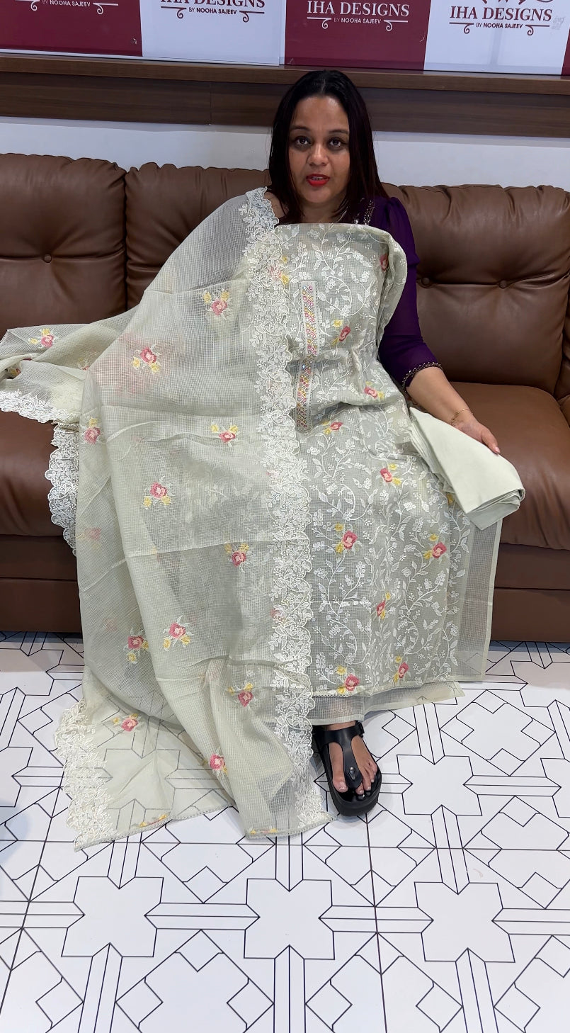 SILKY KOTA UNSTITCHED SALWAR SUITS - IHA 8421