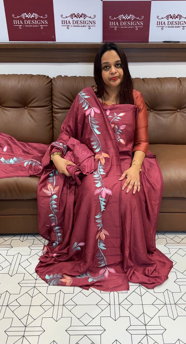 BUDGET BUY HAND PAINTED UNSTITCHED SALWAR SUITS - IHA 8155