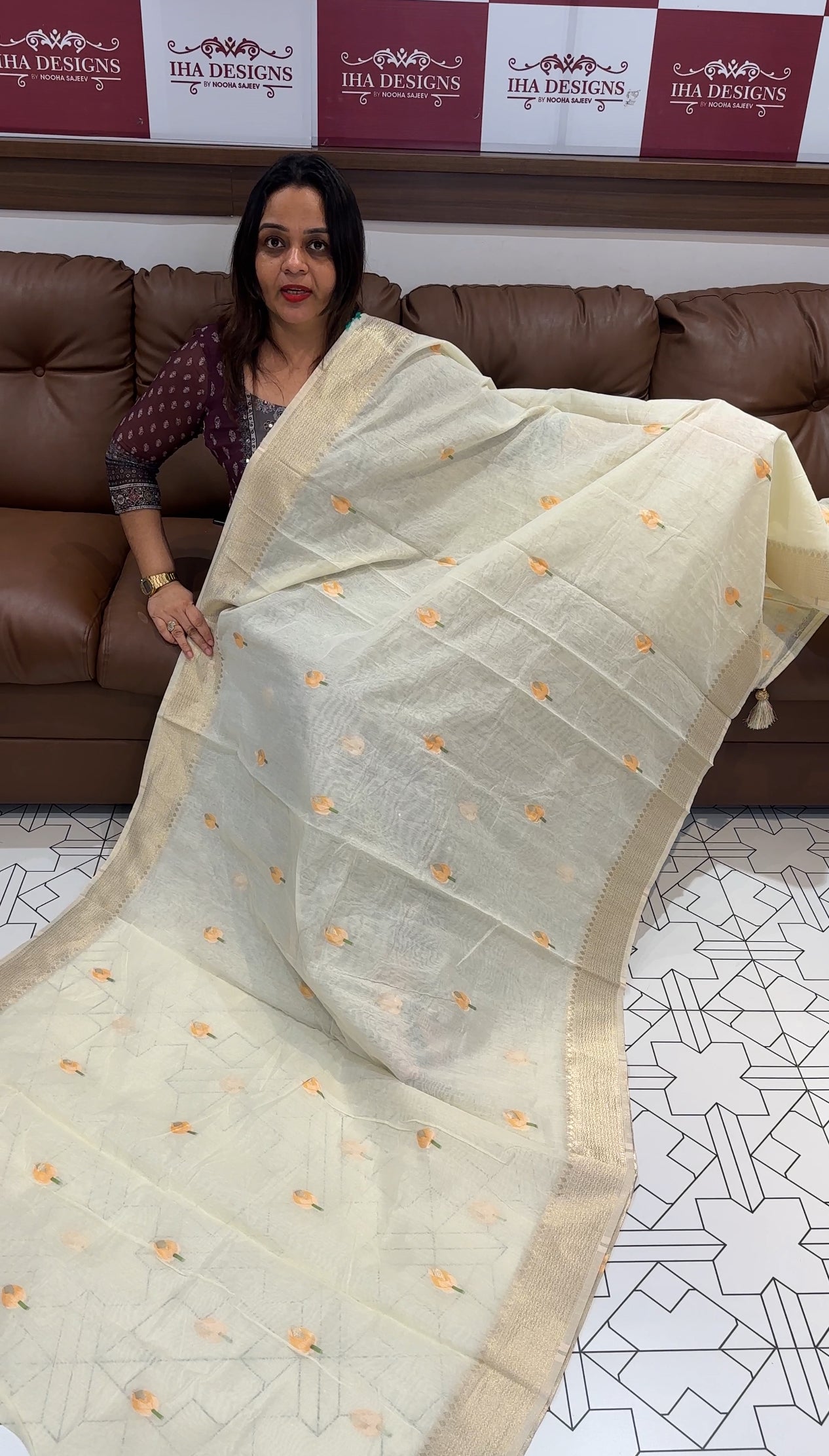 BANARASI CHANDERI SAREE- IHA 22095