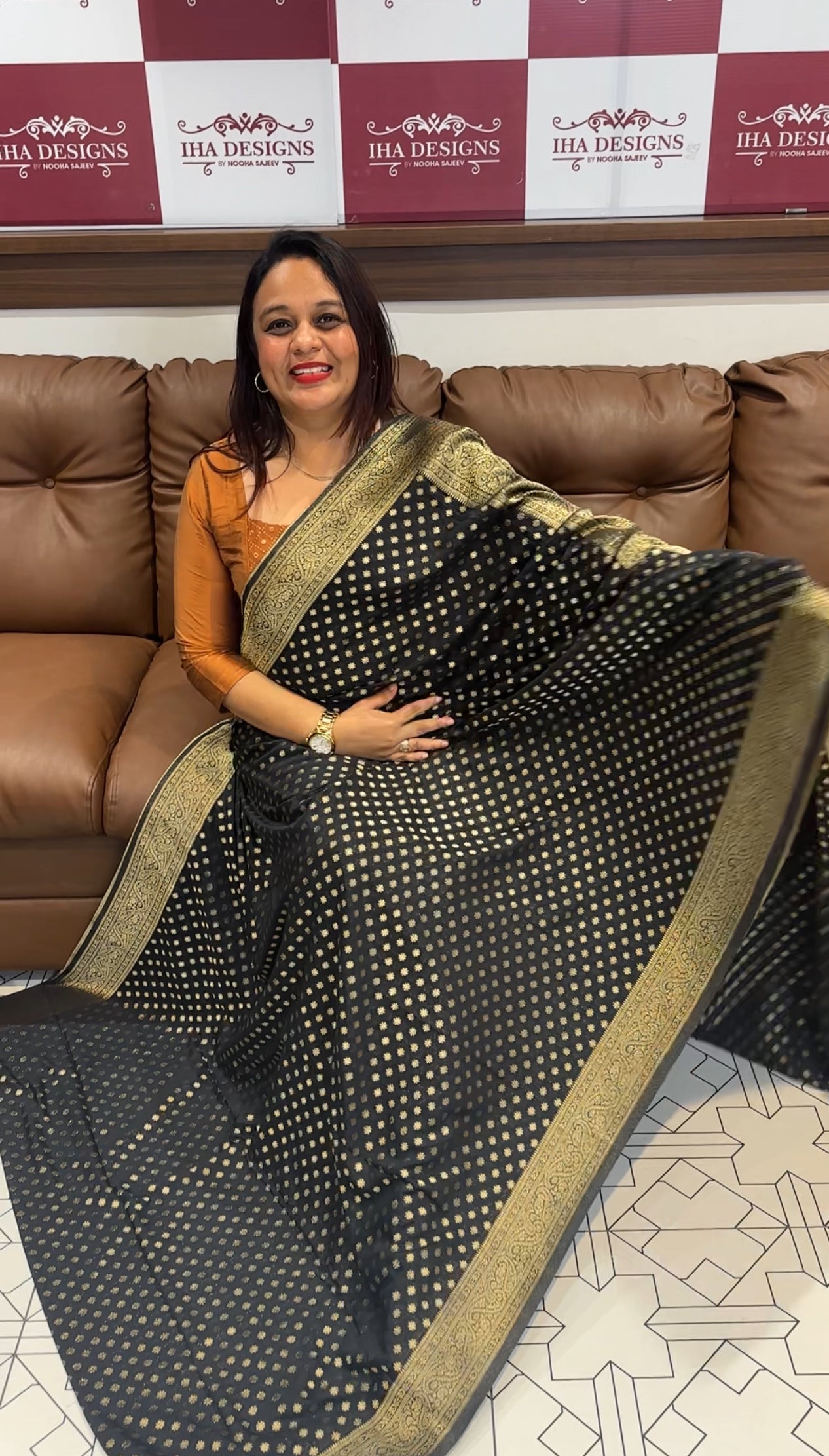 FORWARD GEORGETTE BANARASI SILK SAREES - IHA 9612