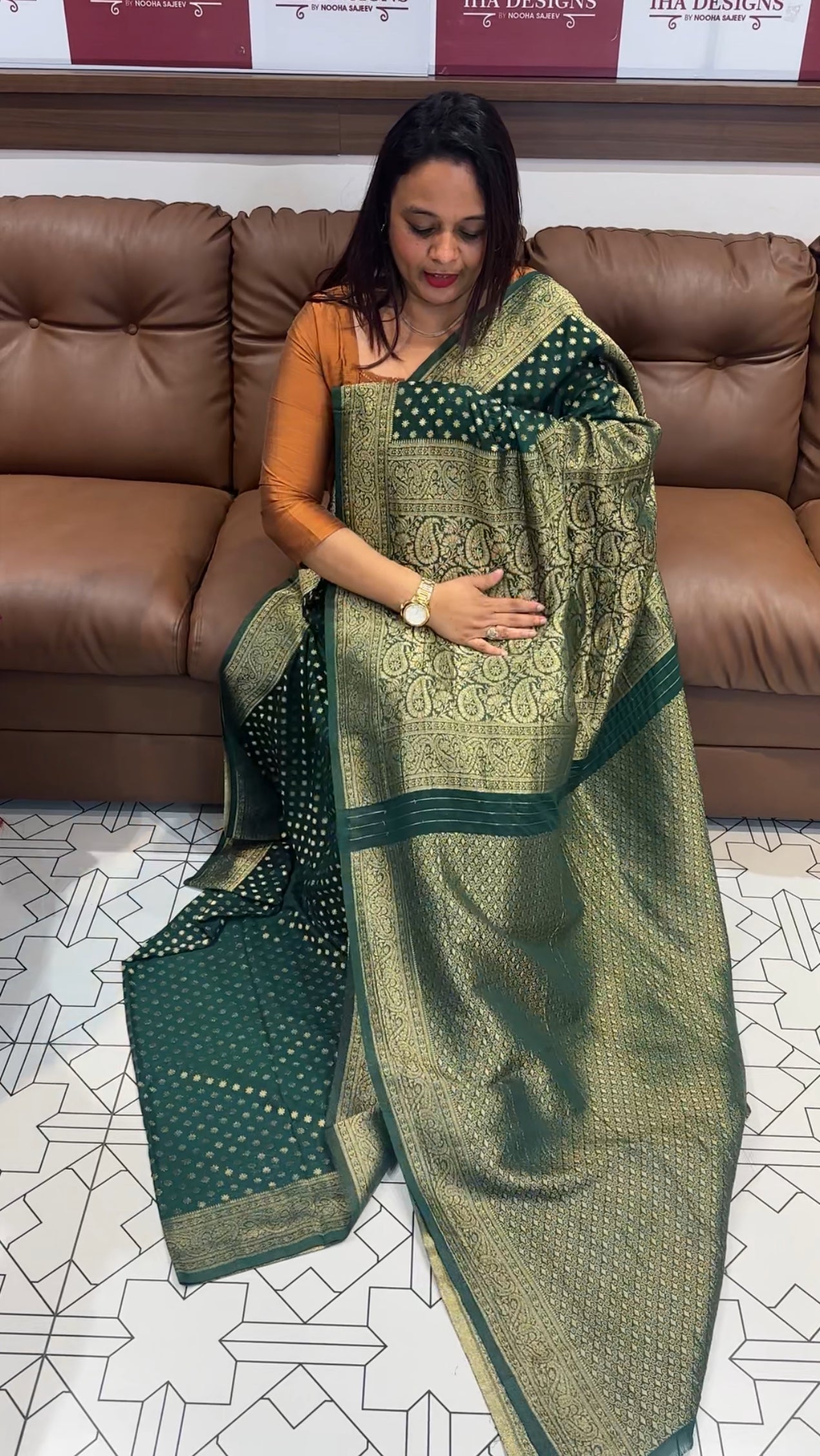 FORWARD GEORGETTE BANARASI SILK SAREES - IHA 9612