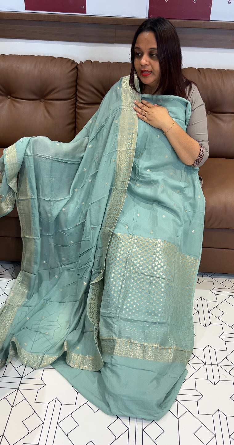 VISCOSE ORGANZA UNSTITCHED SALWAR SUITS - IHA 8245