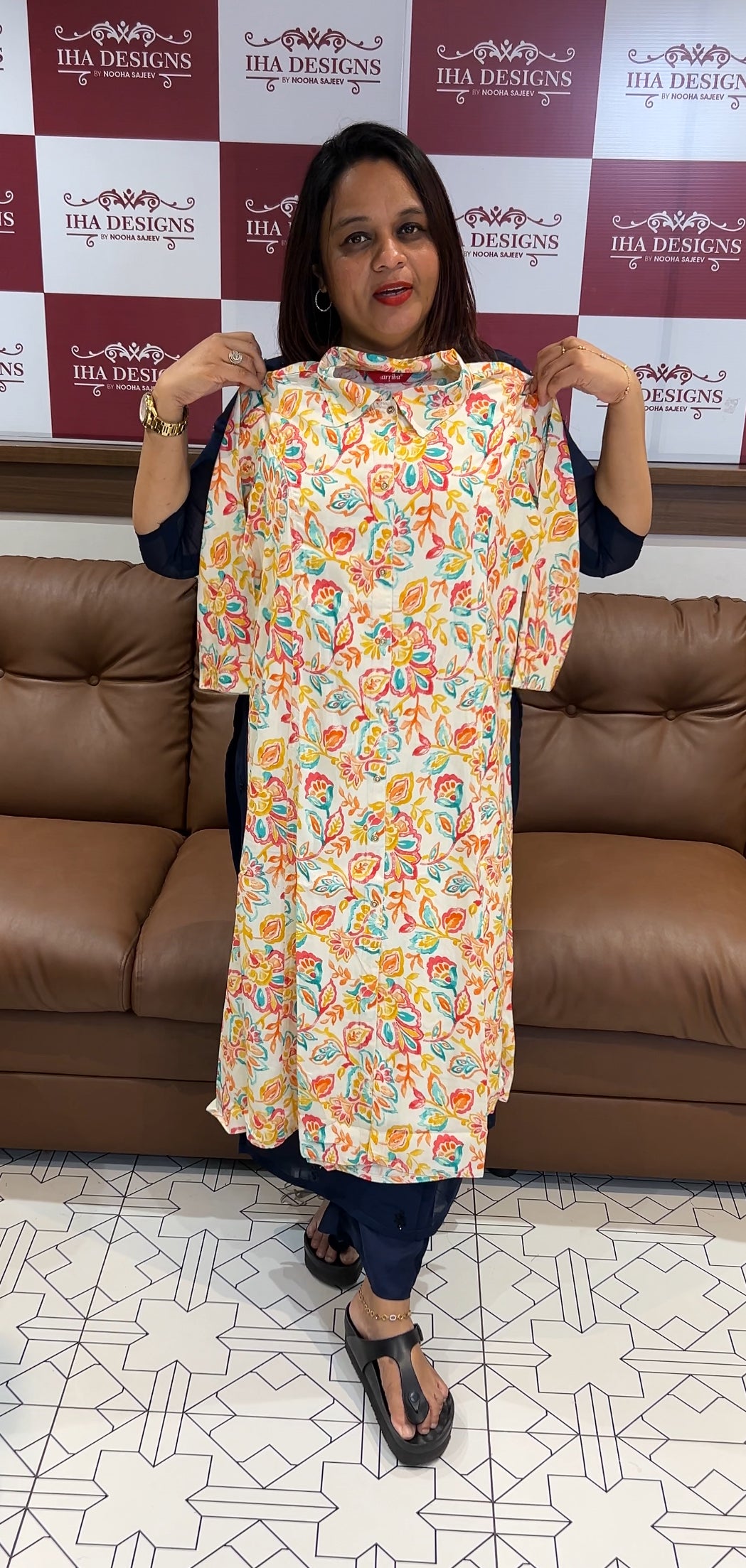 BUDGET BUY FLORAL PRINTED ALINE TOPS - IHA 9671