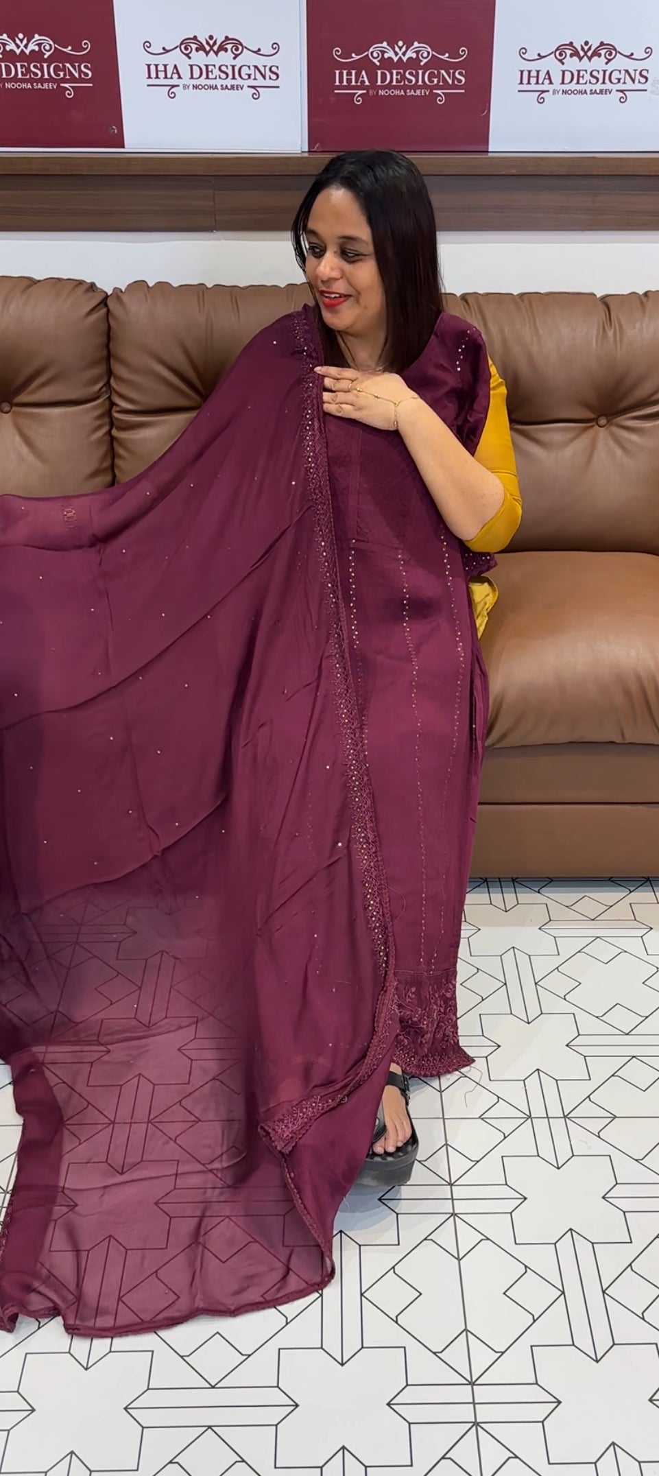 PLATINUM CHIFFON TOP ,BOTTOM AND DUPATTA - IHA 9479