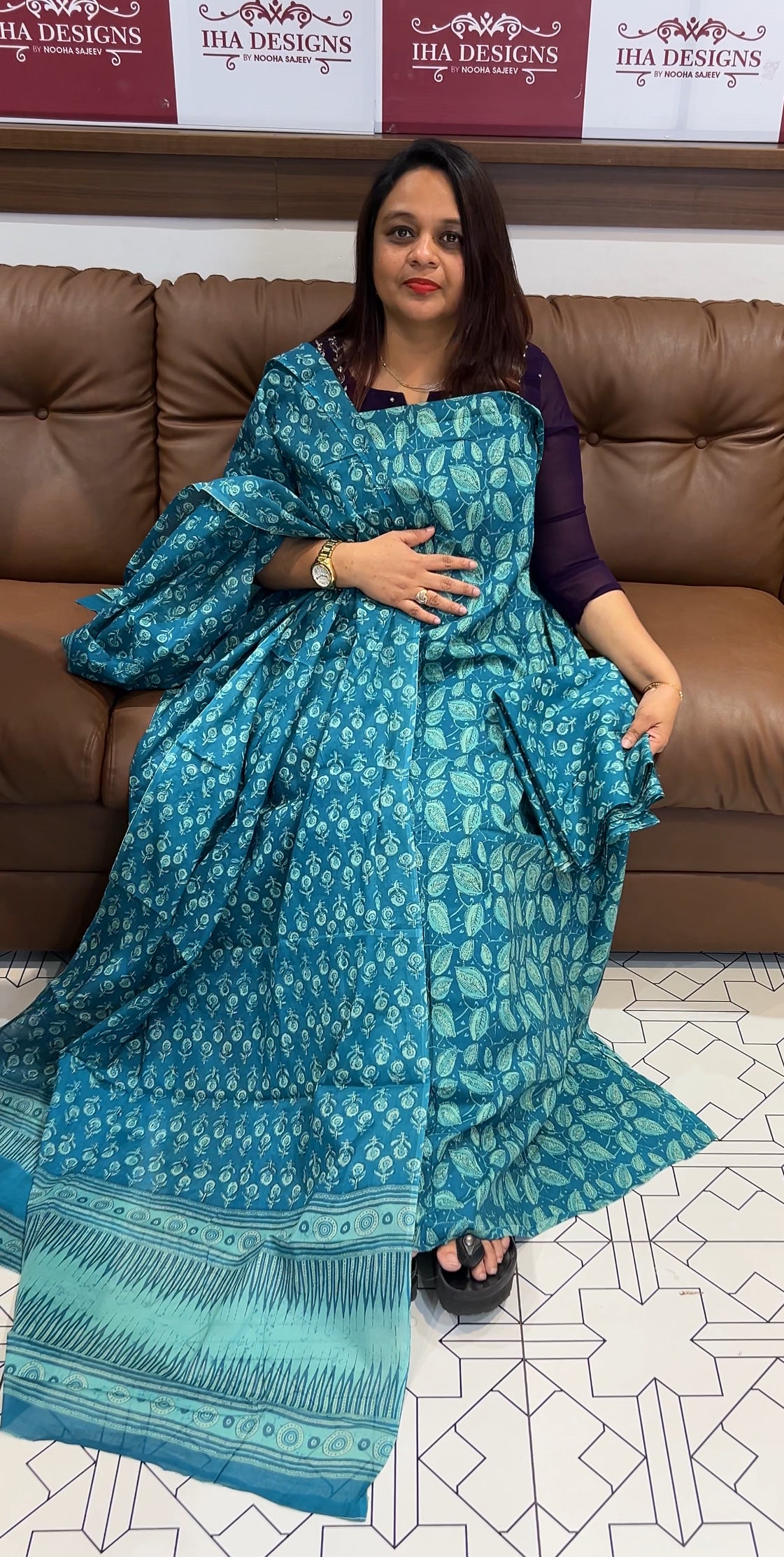 COTTON PRINTED UNSTITCHED SALWAR SUITS - IHA 9789