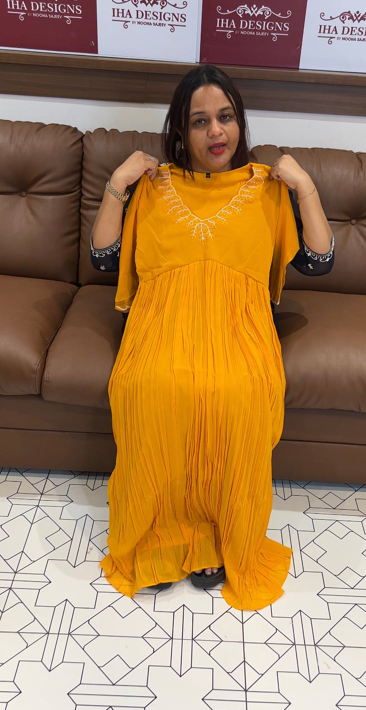 GEORGETTE HAND WORKED ALINE TOPS - IHA 8287