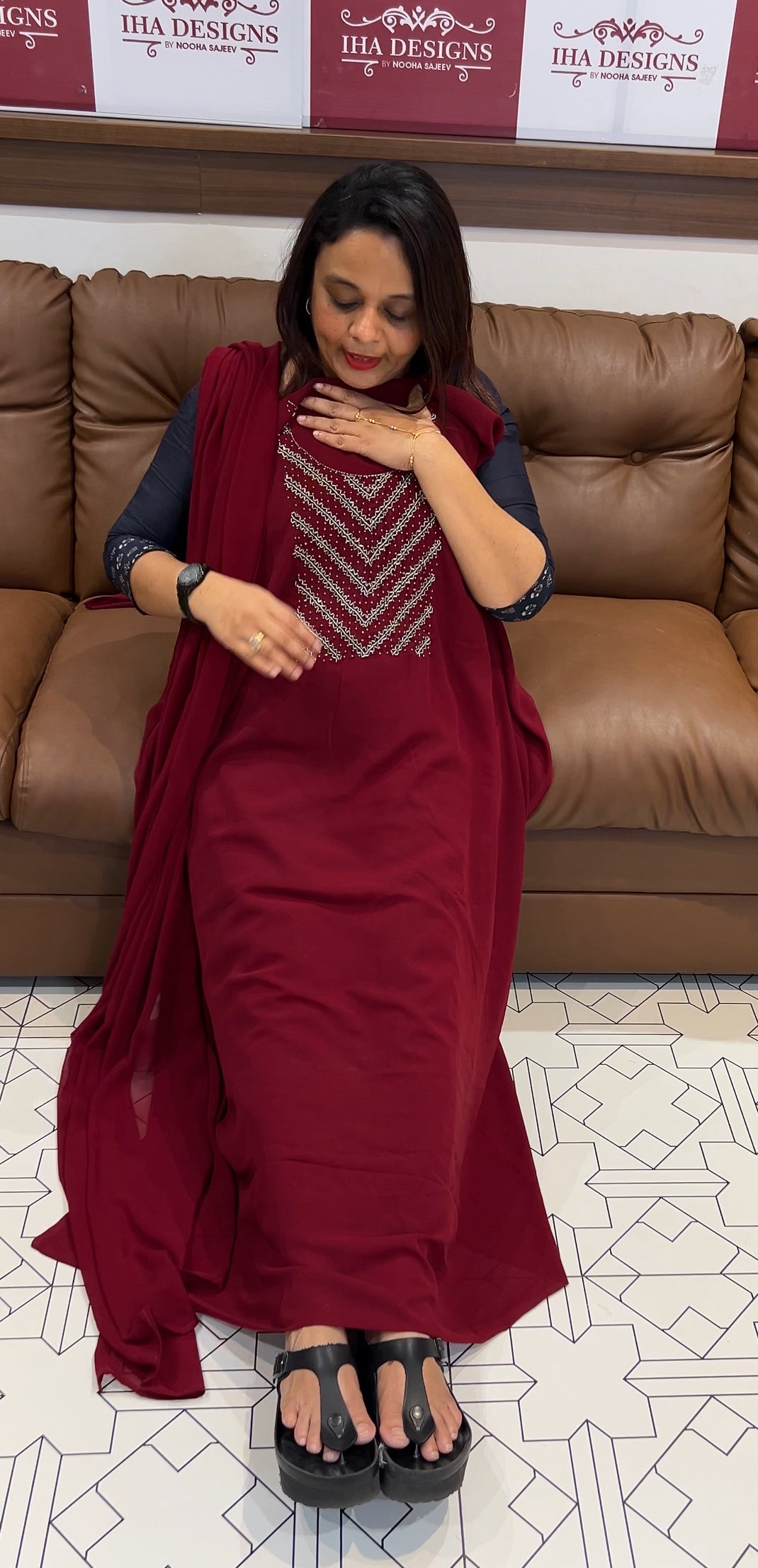 FAUX GEORGETTE UNSTITCHED SALWAR SUITS - IHA 9802