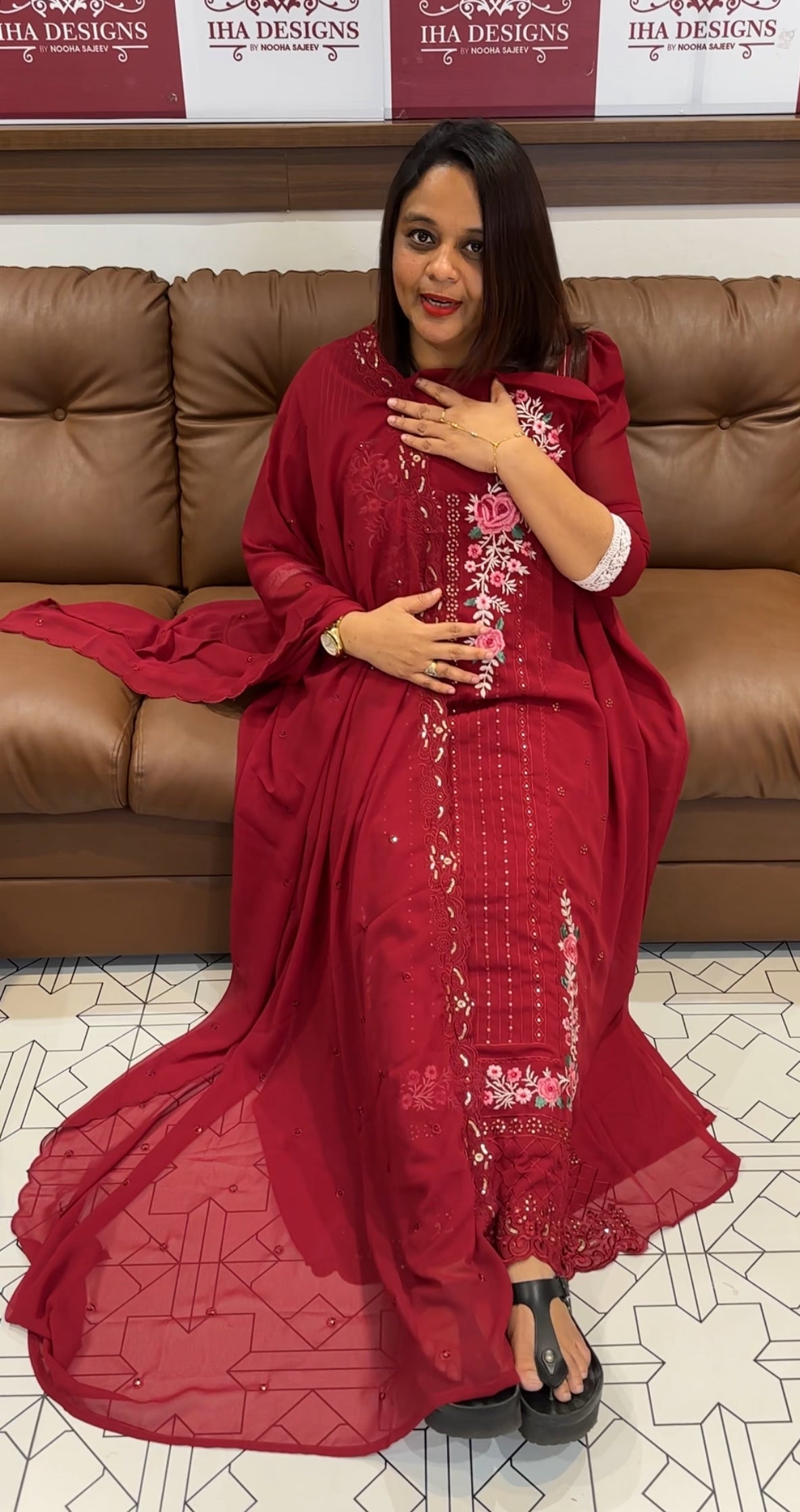 FAUX GEORGETTE UNSTITCHED SALWAR SUITS - IHA 9777