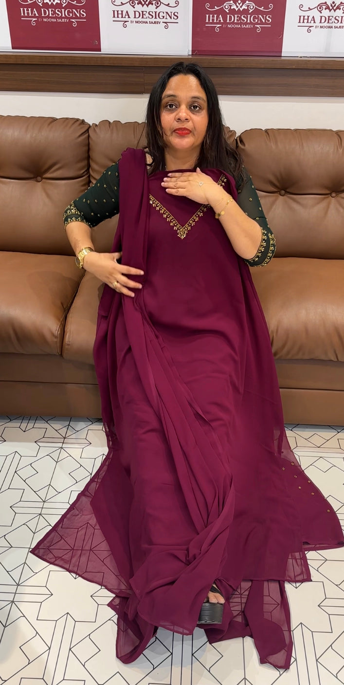 IHA'S IN-HOUSE HAND WORKED UNSTITCHED SALWAR SUITS - IHA 22852